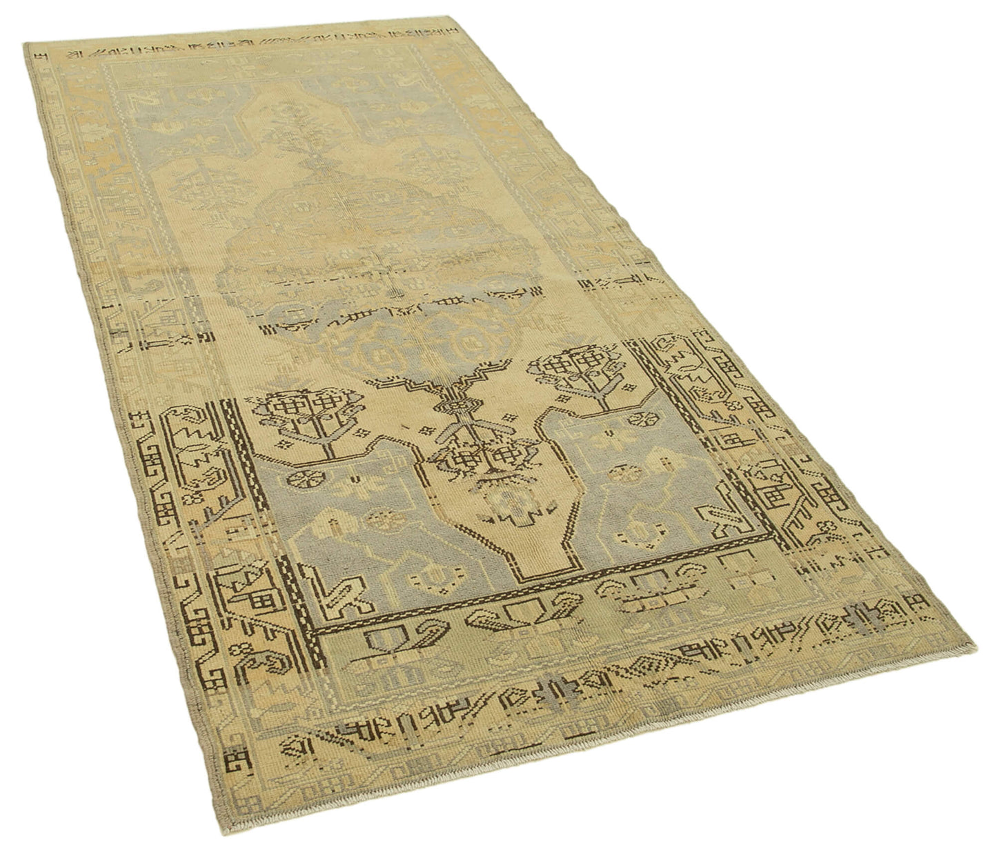 3x7 Beige Vintage Anatolian Rug - 32233