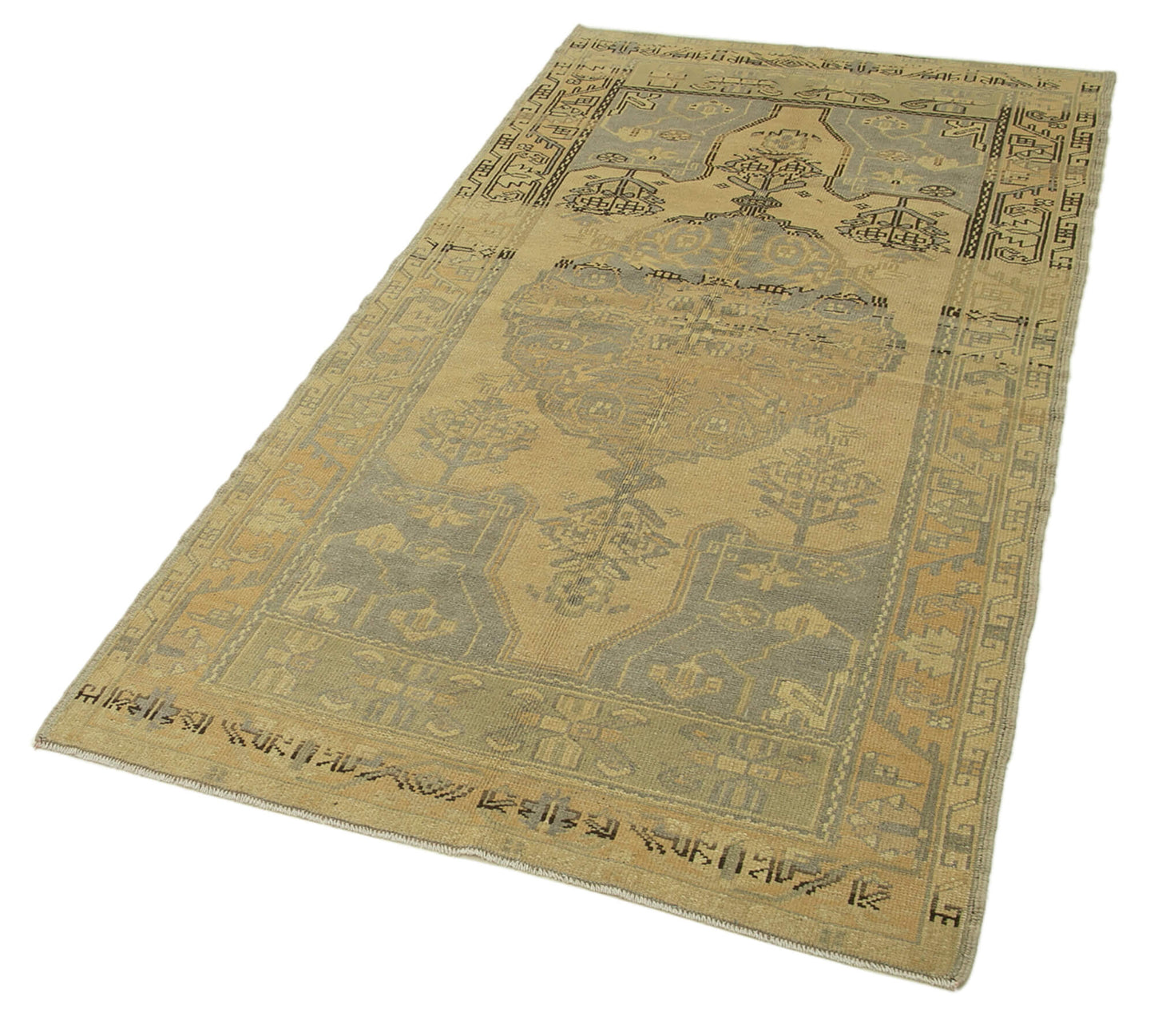 3x7 Beige Vintage Anatolian Rug - 32233