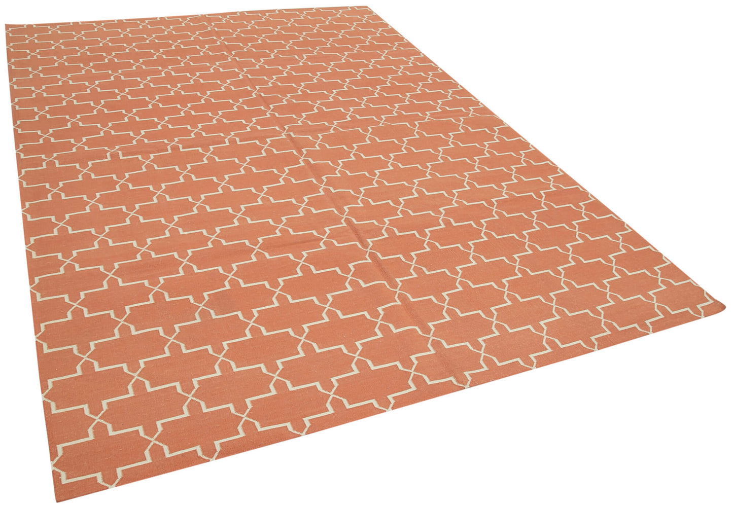 6x9 Orange Dhurrie Rug - 32362