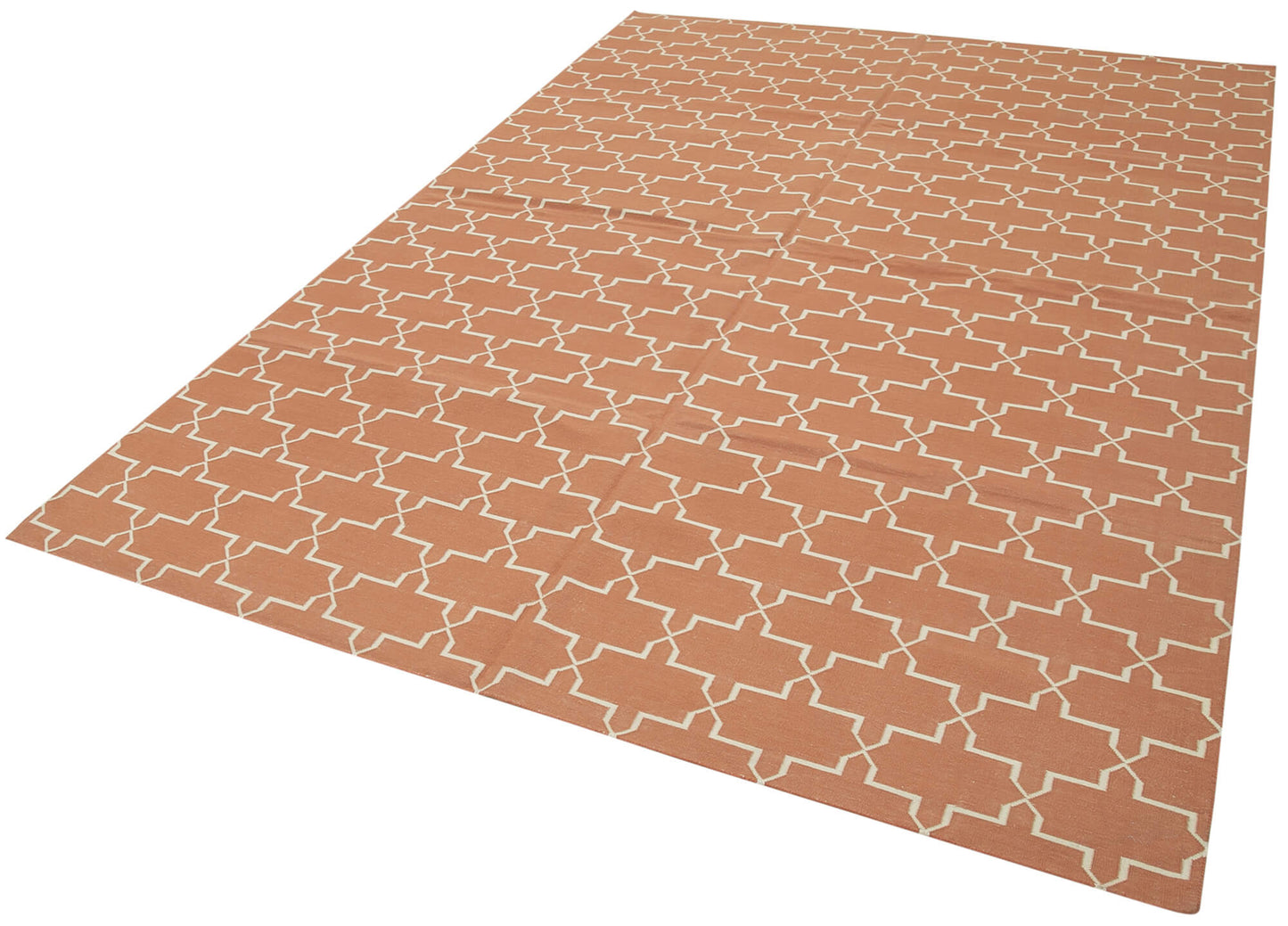 6x9 Orange Dhurrie Rug - 32362