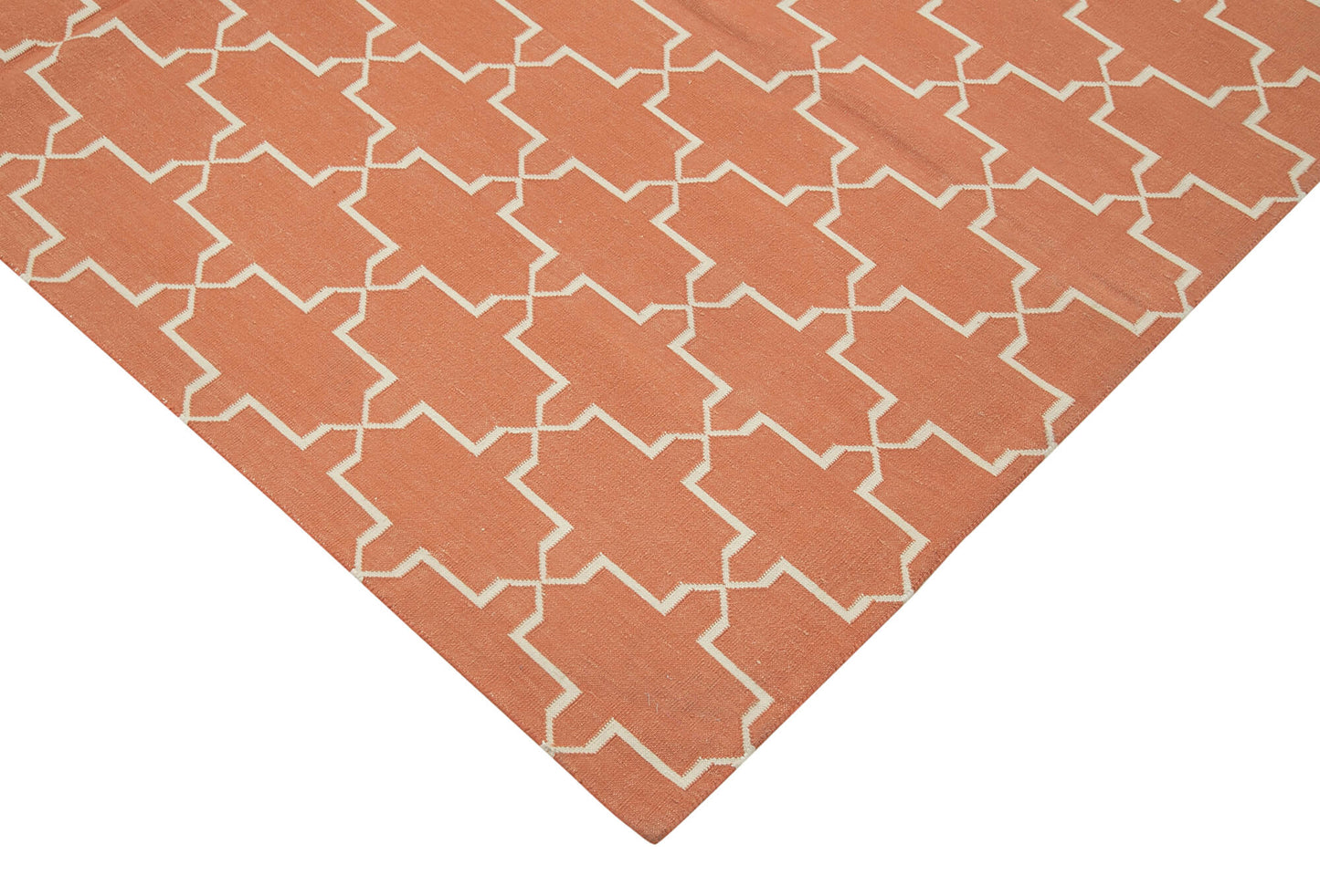 6x9 Orange Dhurrie Rug - 32362