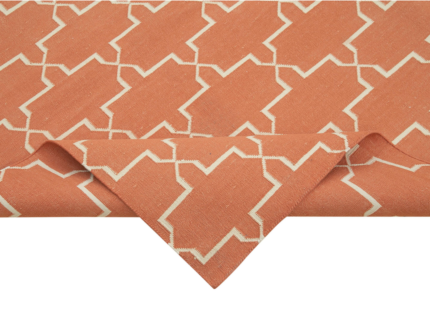 6x9 Orange Dhurrie Rug - 32362