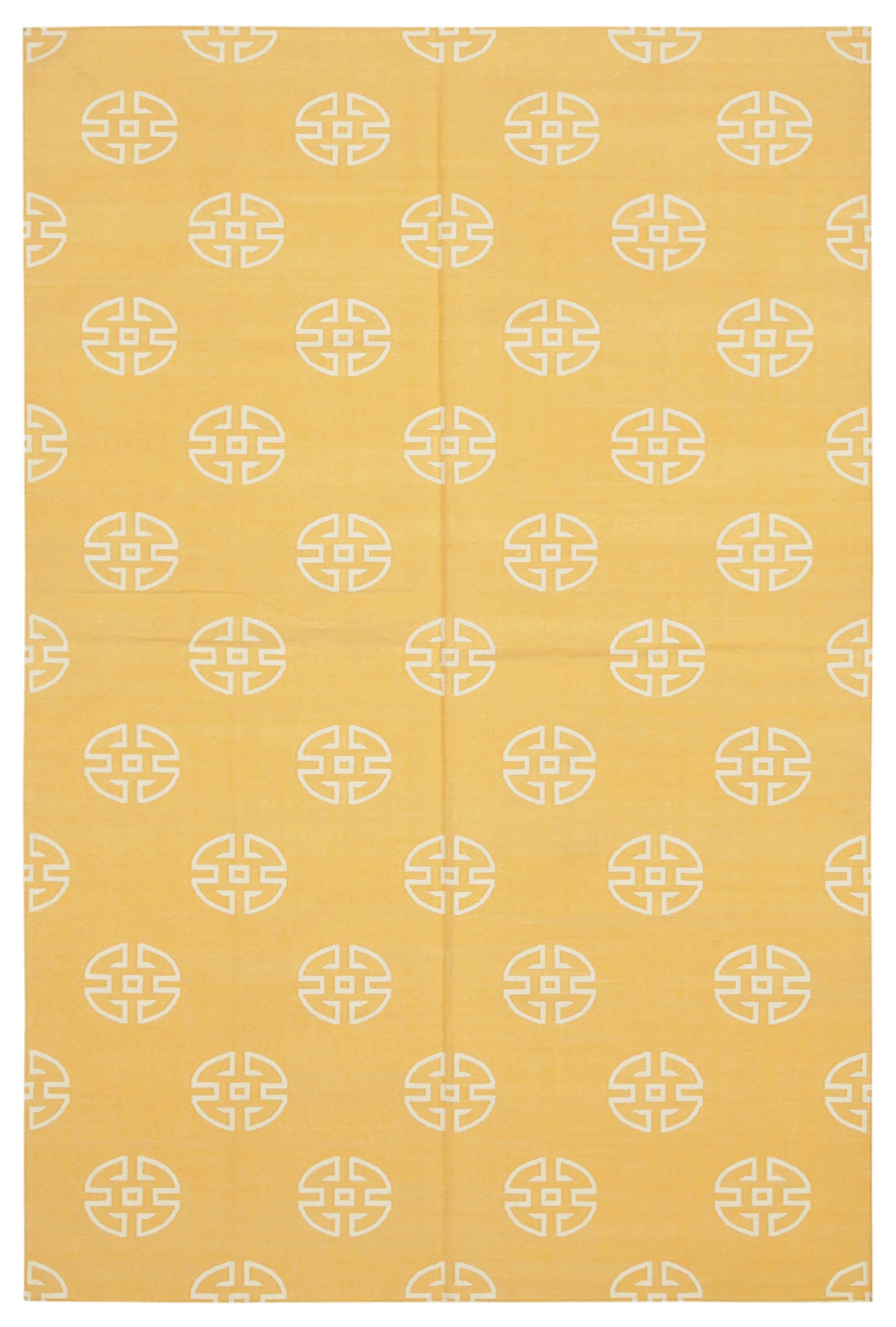 6x9 Yellow Dhurrie Rug - 32374