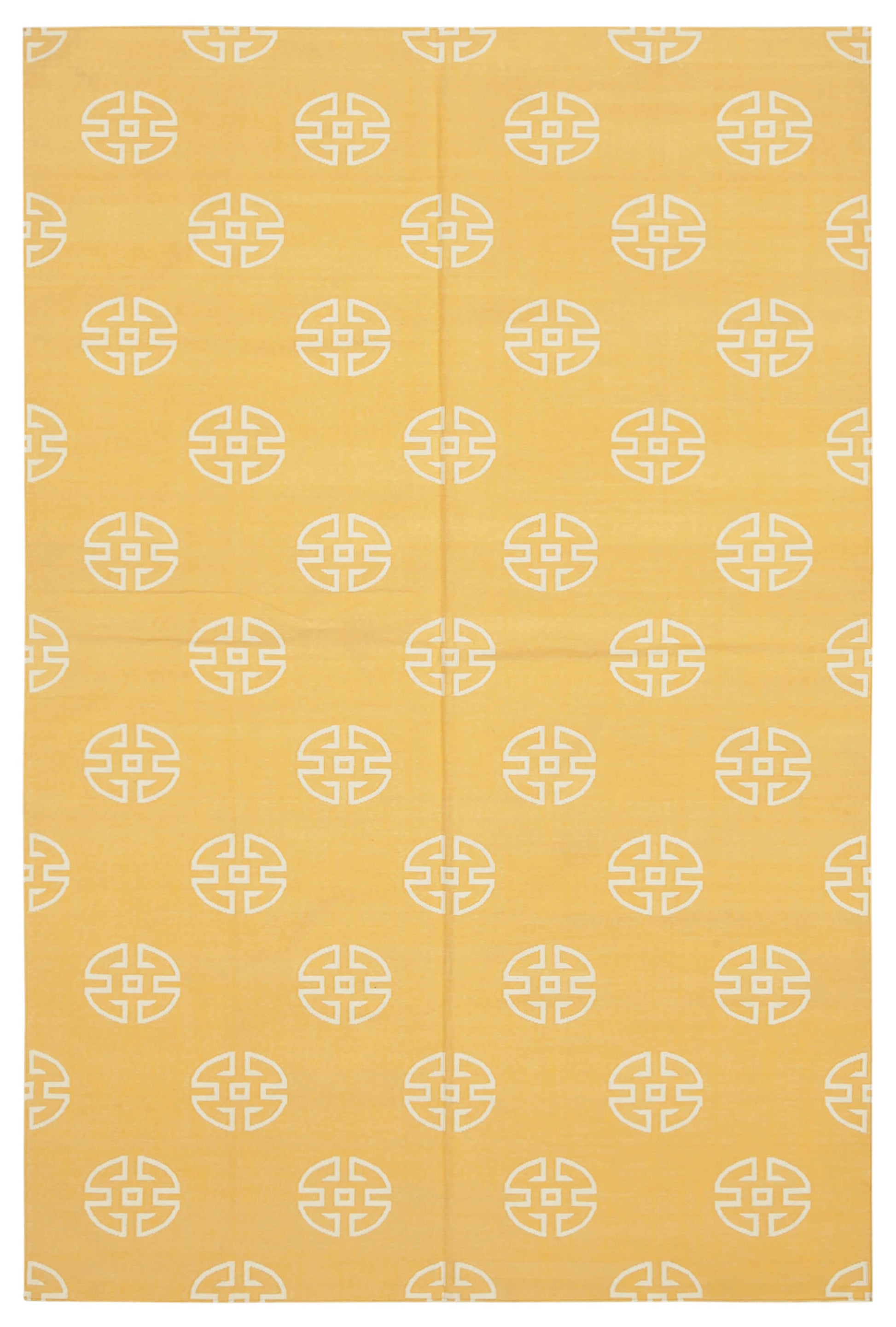 6x9 Yellow Dhurrie Rug - 32374