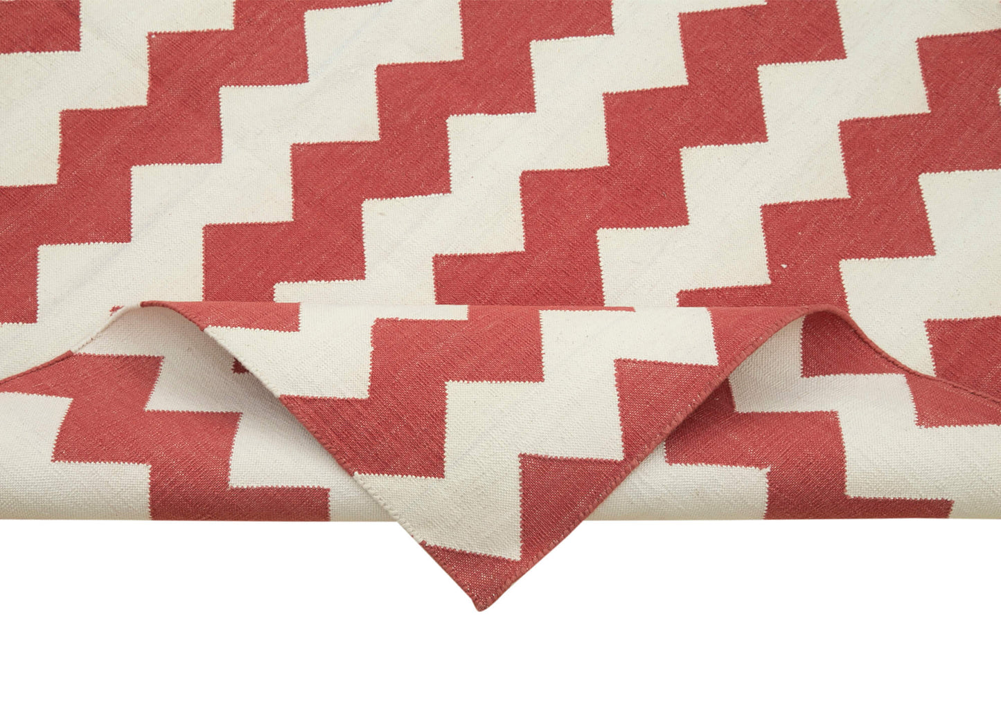 6x9 Red Dhurrie Rug - 32385