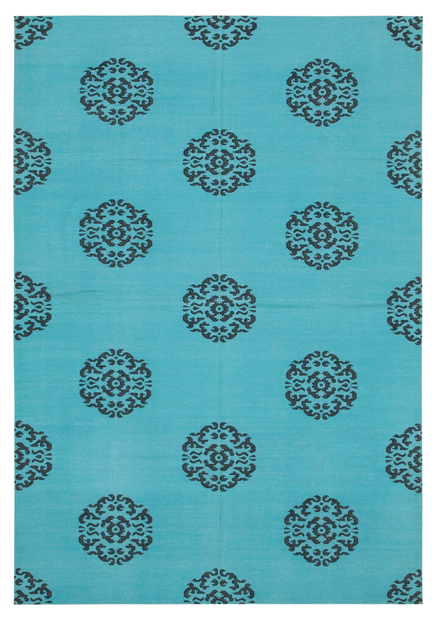 6x9 Turquoise Dhurrie Rug - 32391