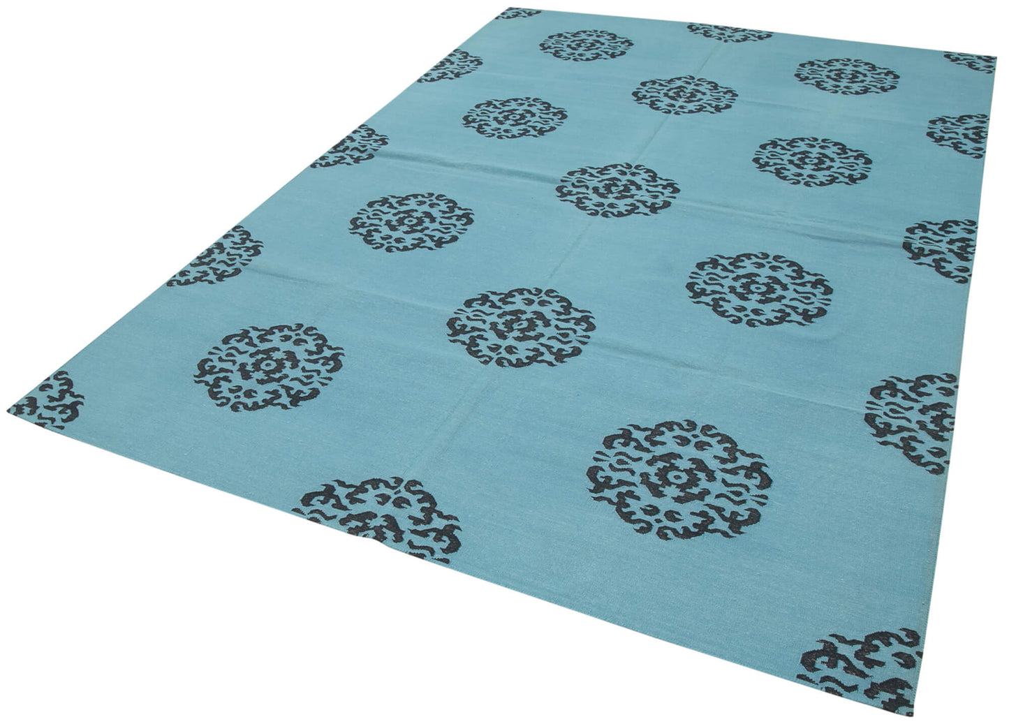 6x9 Turquoise Dhurrie Rug - 32391