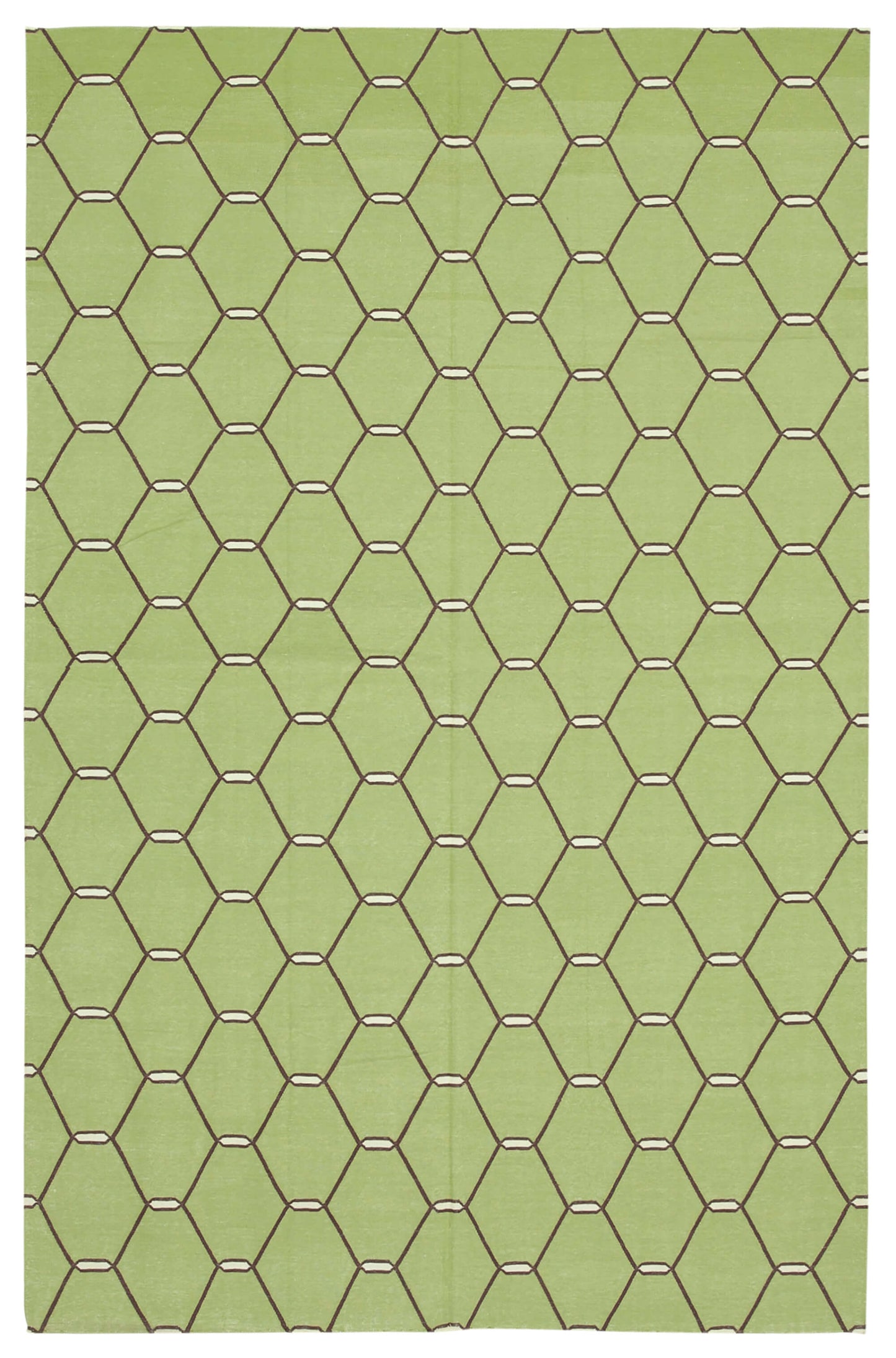 6x9 Green Dhurrie Rug - 32396