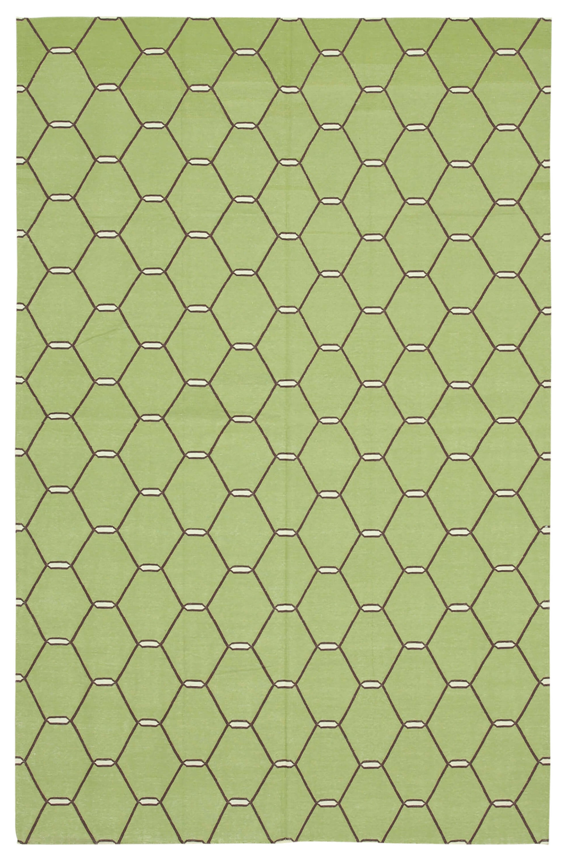 6x9 Green Dhurrie Rug - 32396