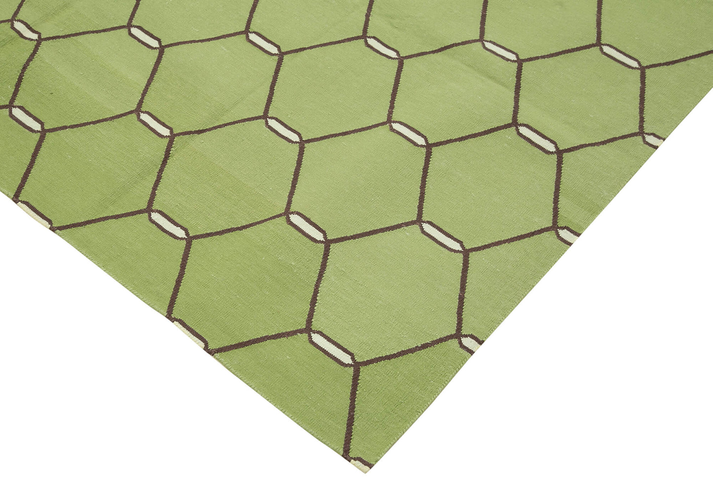 6x9 Green Dhurrie Rug - 32396