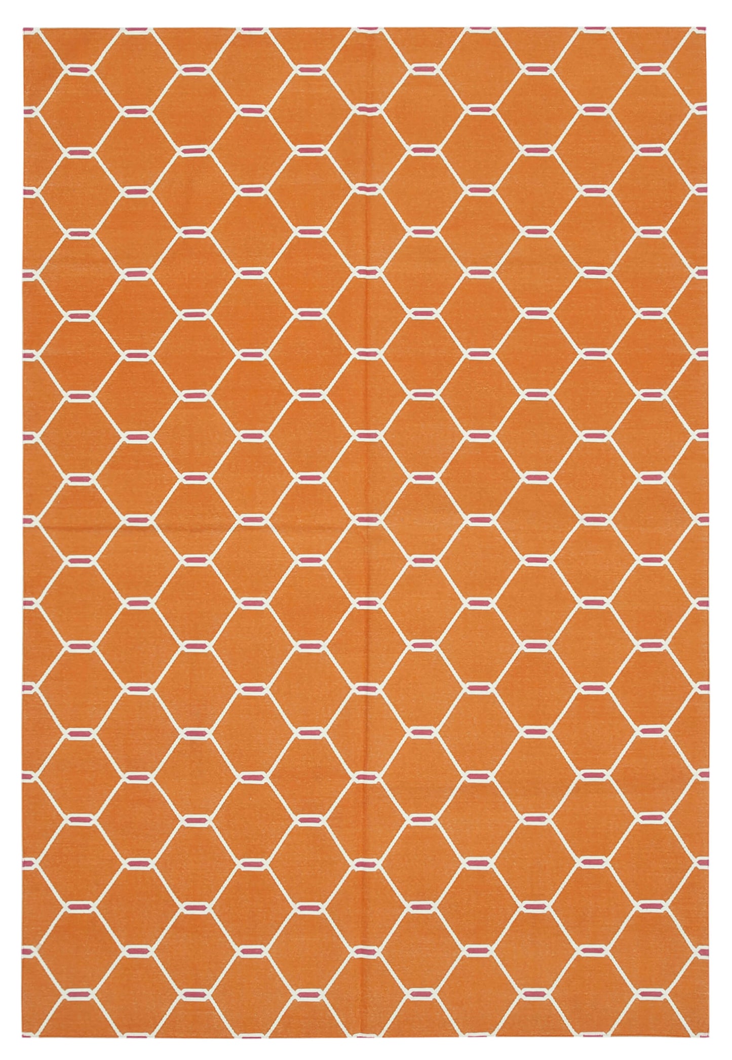 6x9 Orange Dhurrie Rug - 32397