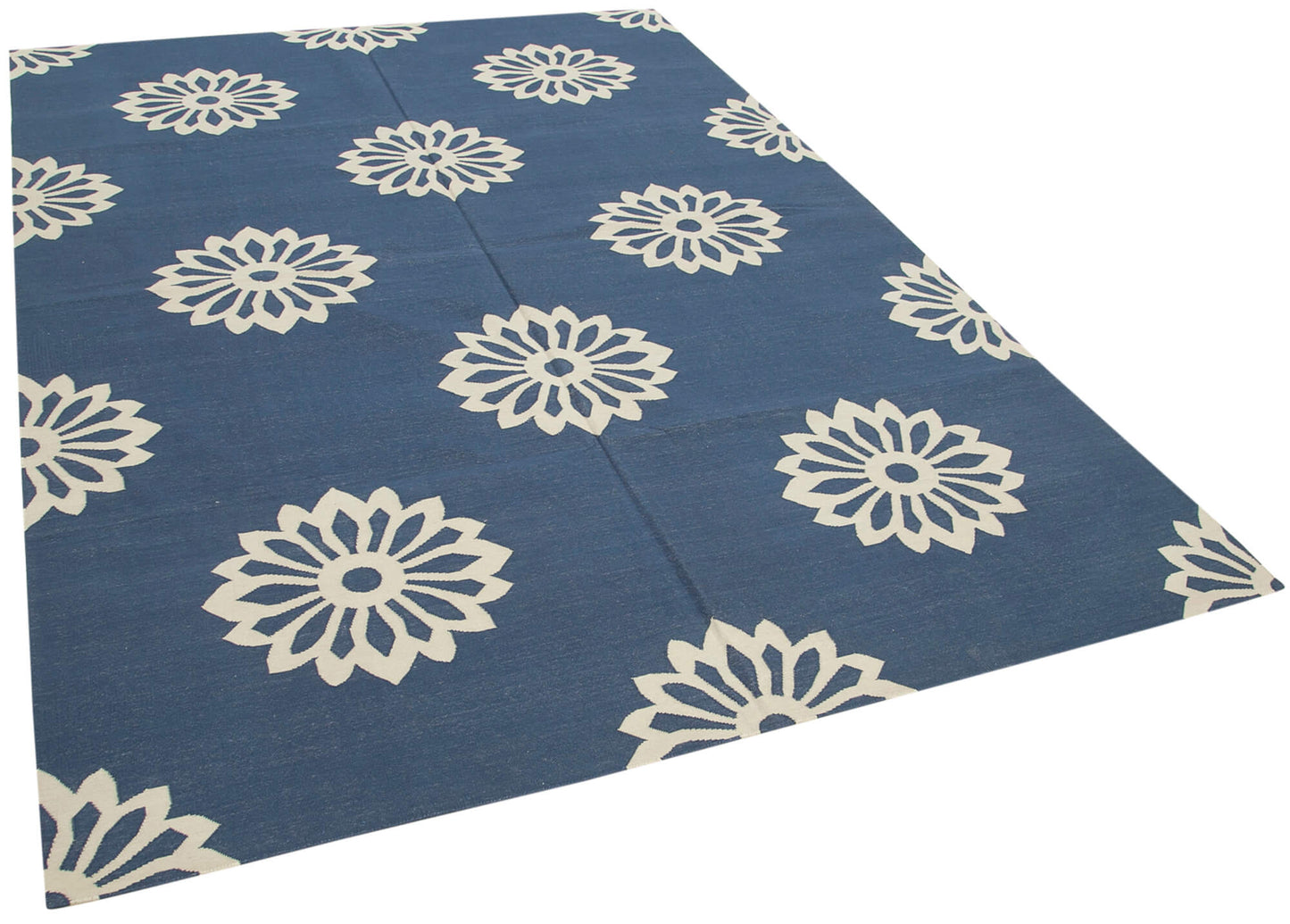 6x9 Blue Dhurrie Rug - 32412