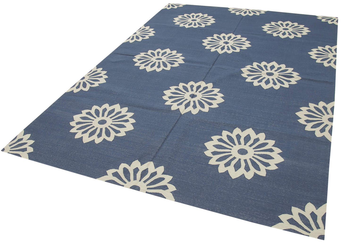 6x9 Blue Dhurrie Rug - 32412