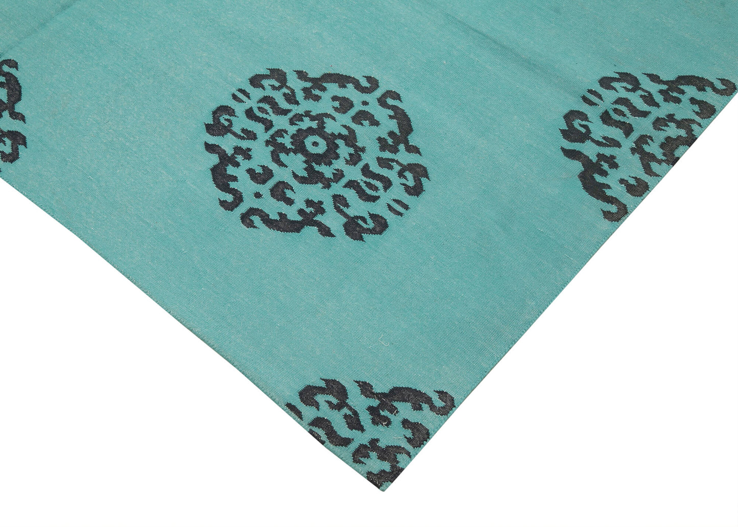 6x9 Turquoise Dhurrie Rug - 32414