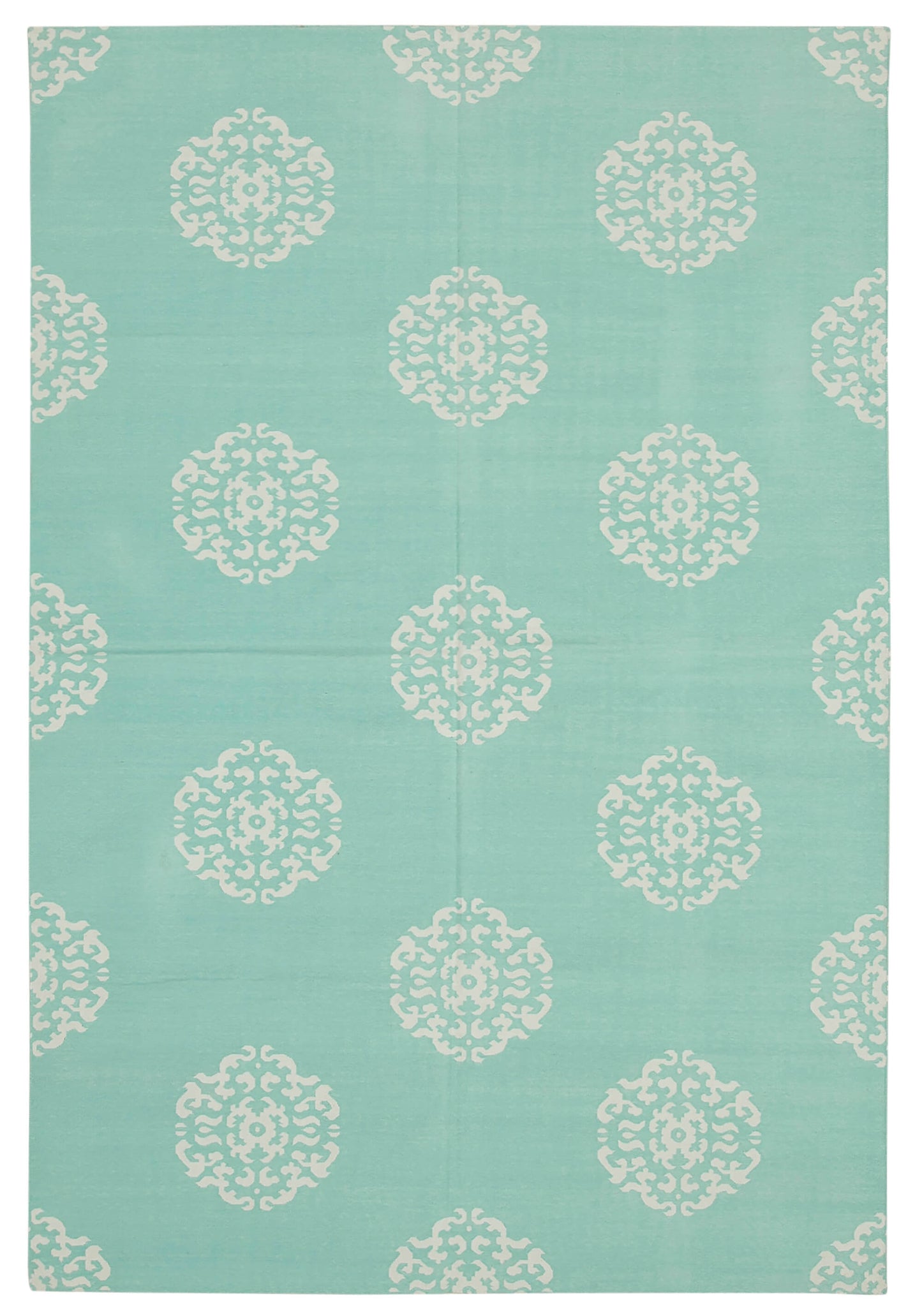 6x9 Turquoise Dhurrie Rug - 32428