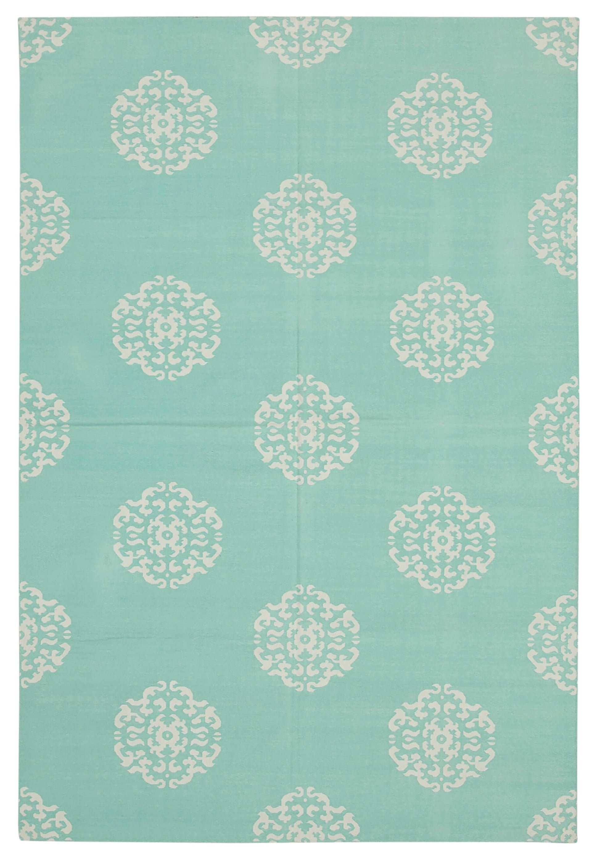 6x9 Turquoise Dhurrie Rug - 32428