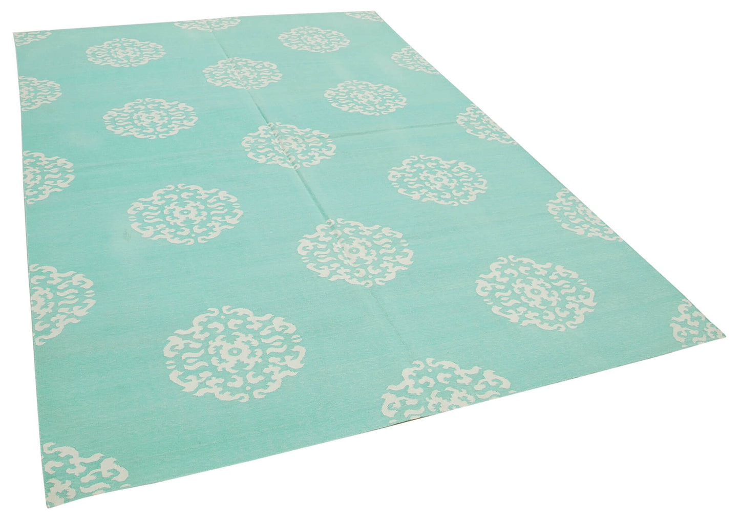 6x9 Turquoise Dhurrie Rug - 32428