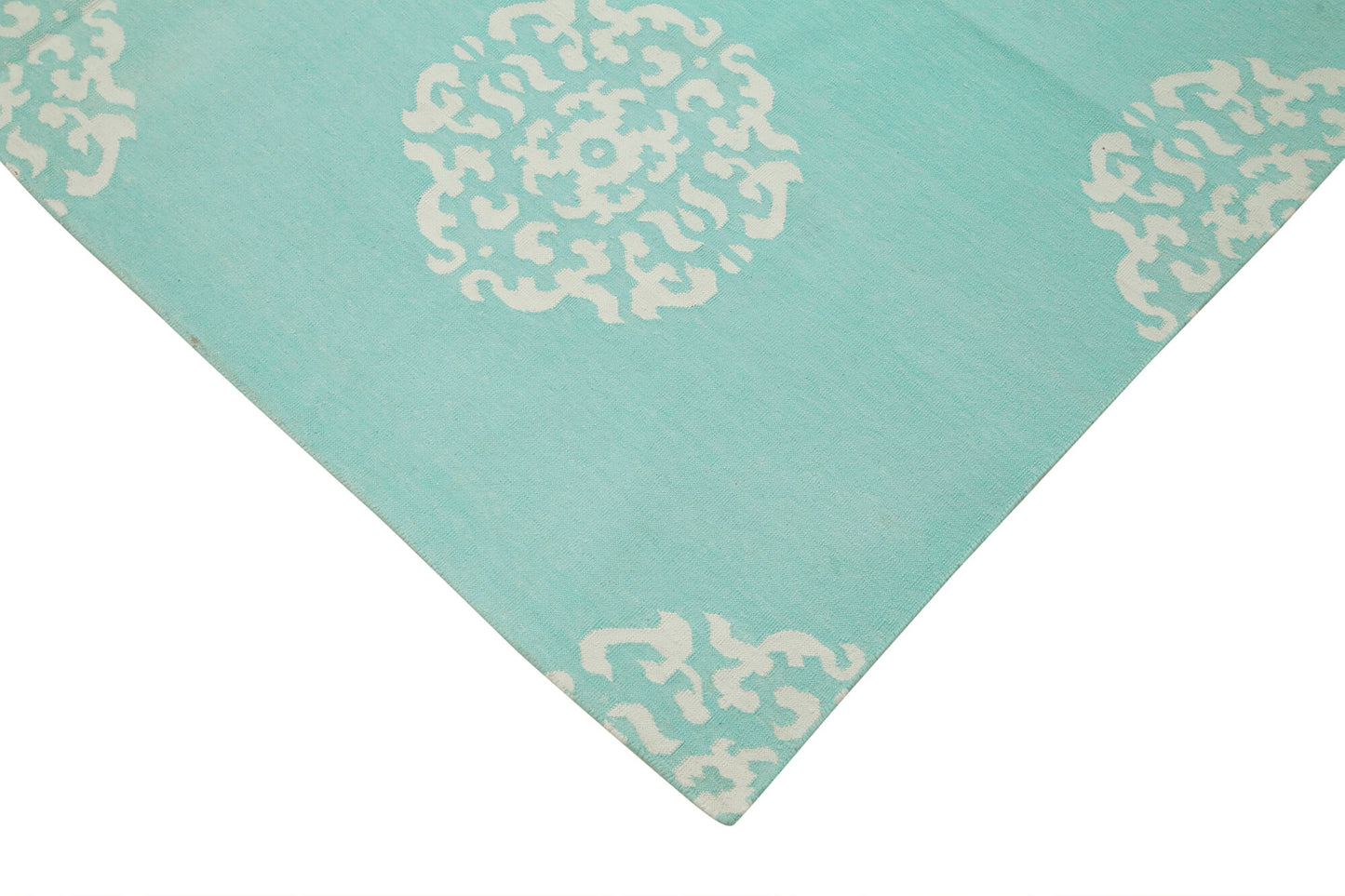 6x9 Turquoise Dhurrie Rug - 32428