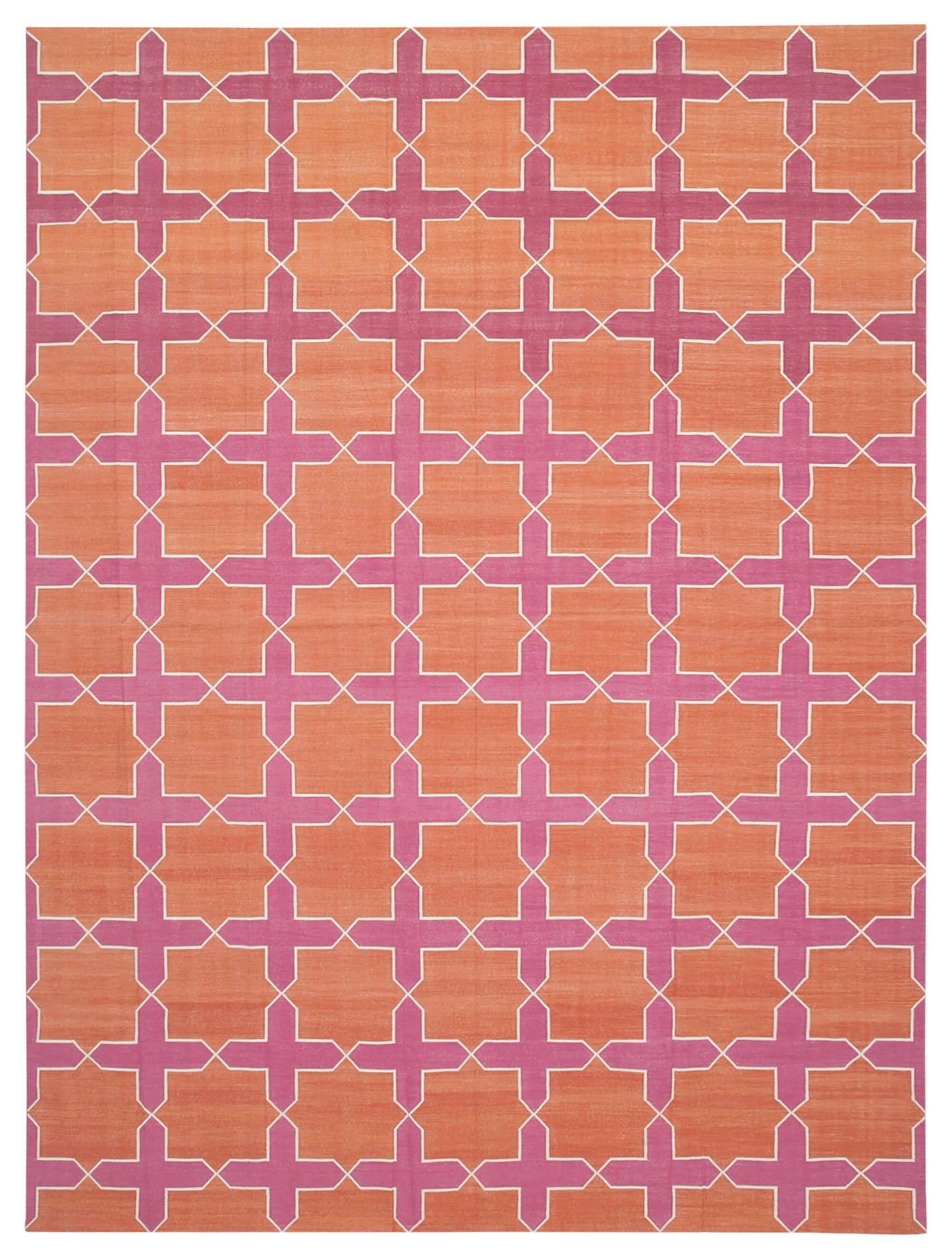 10x14 Orange Dhurrie Rug - 32449