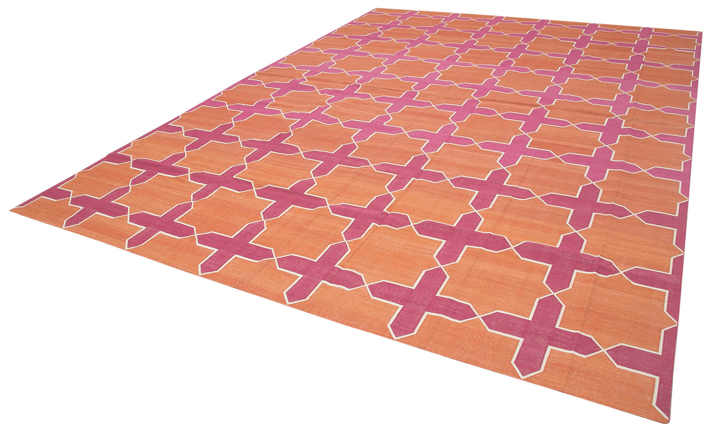 10x14 Orange Dhurrie Rug - 32449