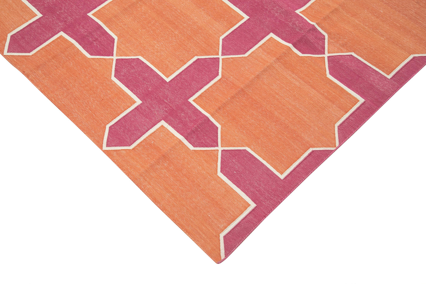 10x14 Orange Dhurrie Rug - 32449