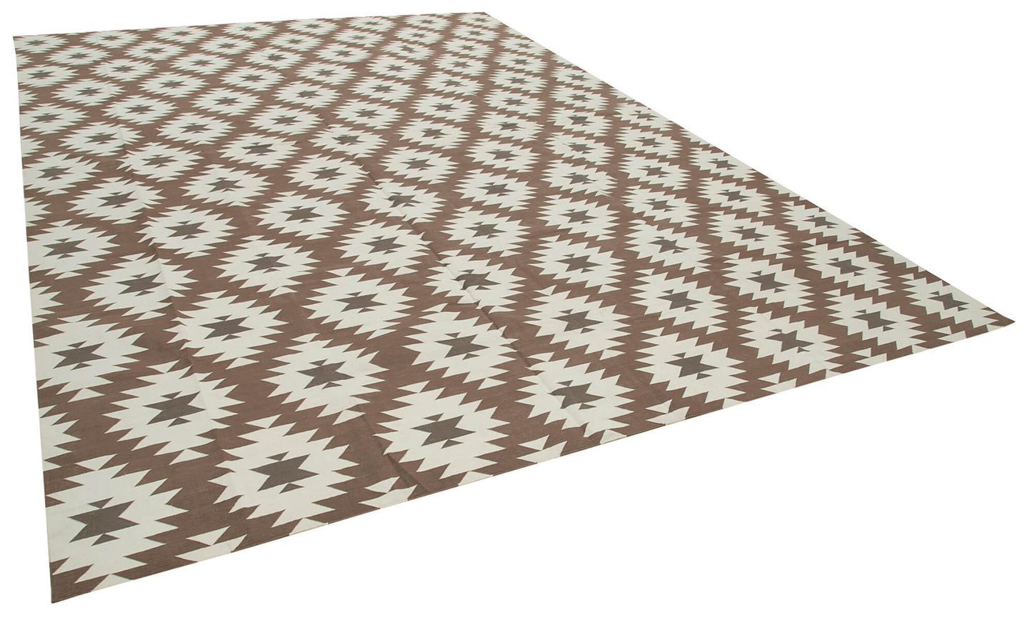 10x14 Brown Dhurrie Rug - 32455