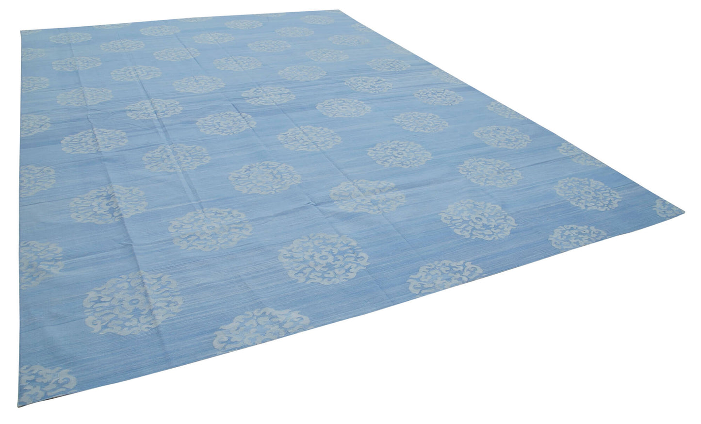 10x14 Blue Dhurrie Rug - 32459