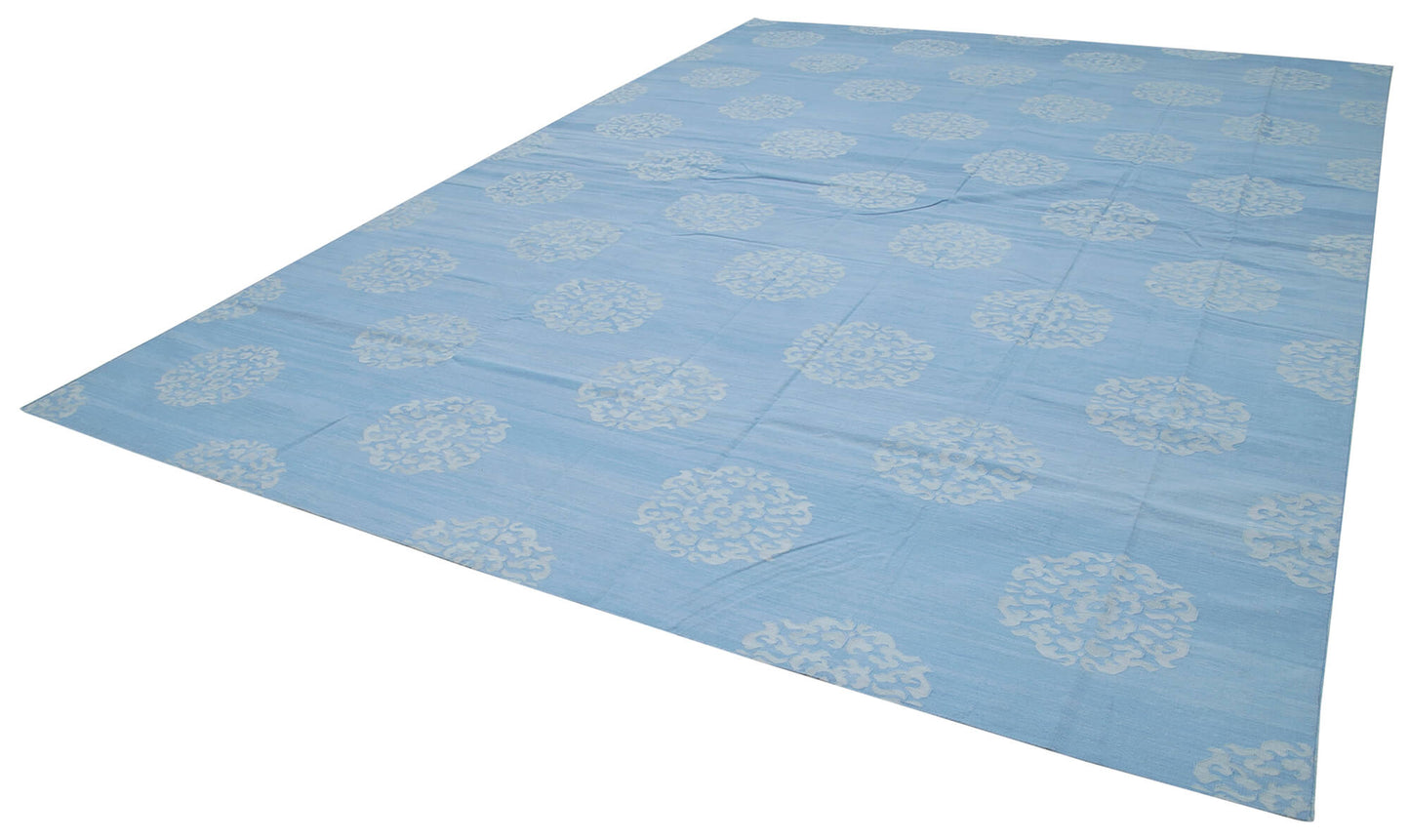 10x14 Blue Dhurrie Rug - 32459