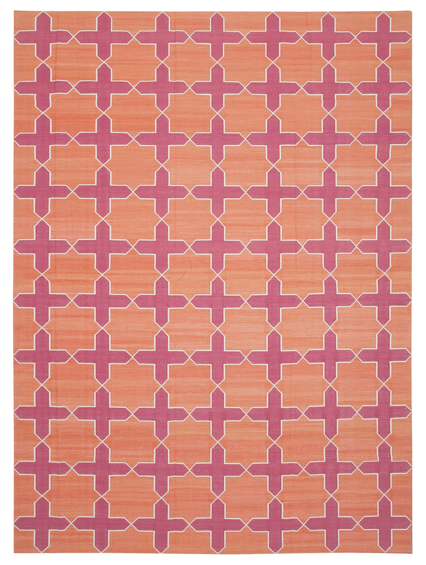 10x14 Orange Dhurrie Rug - 32462