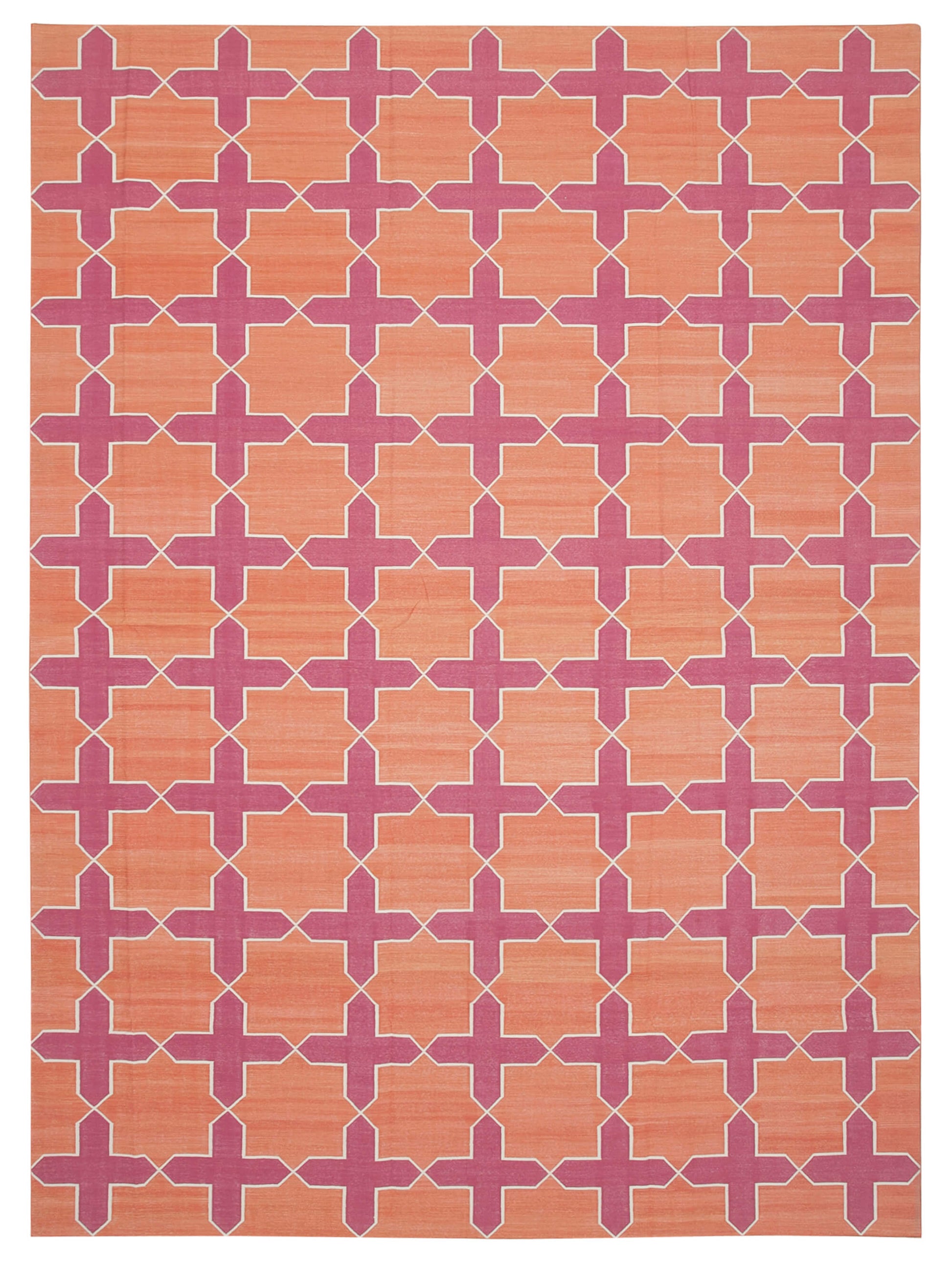 10x14 Orange Dhurrie Rug - 32462