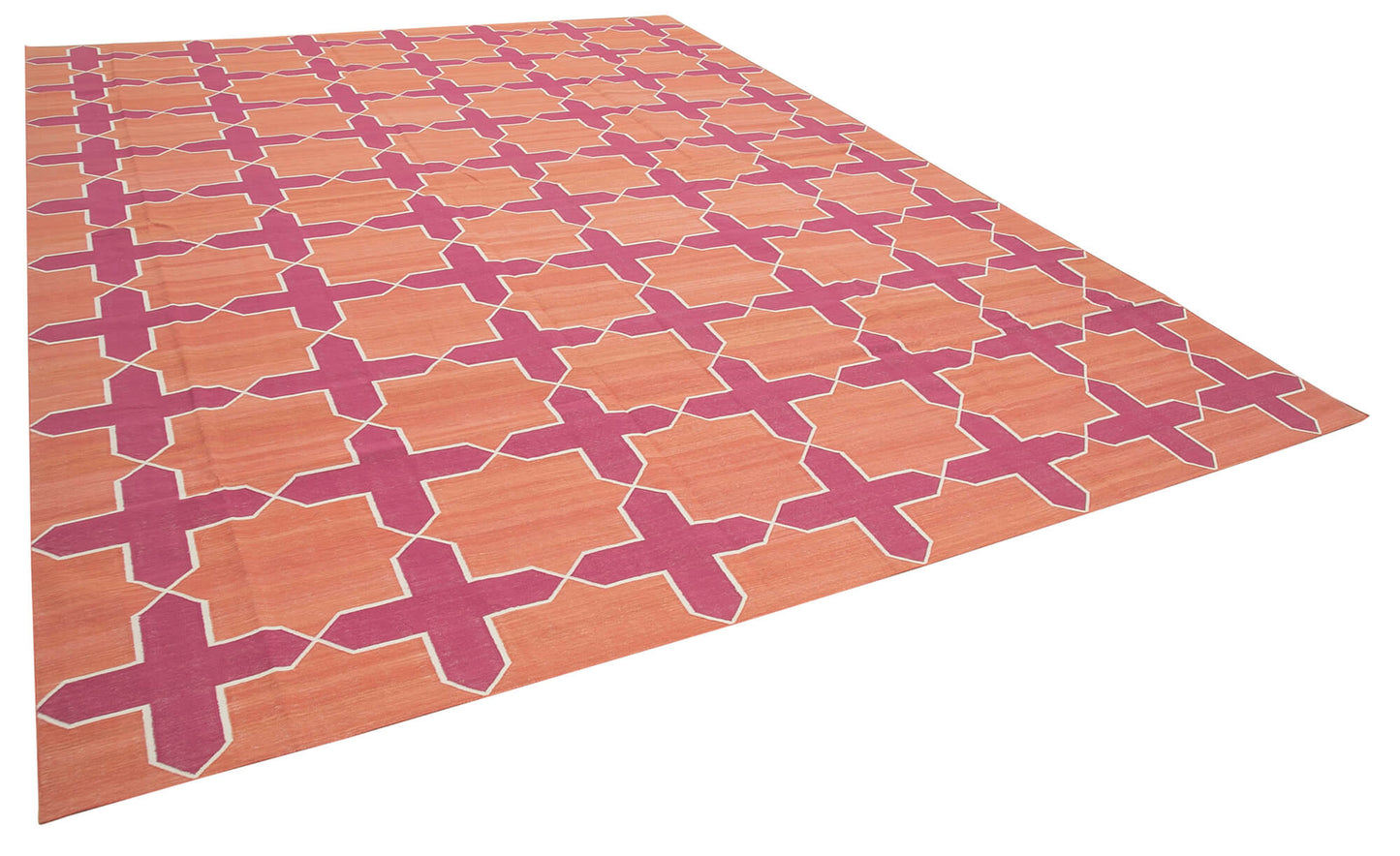 10x14 Orange Dhurrie Rug - 32462