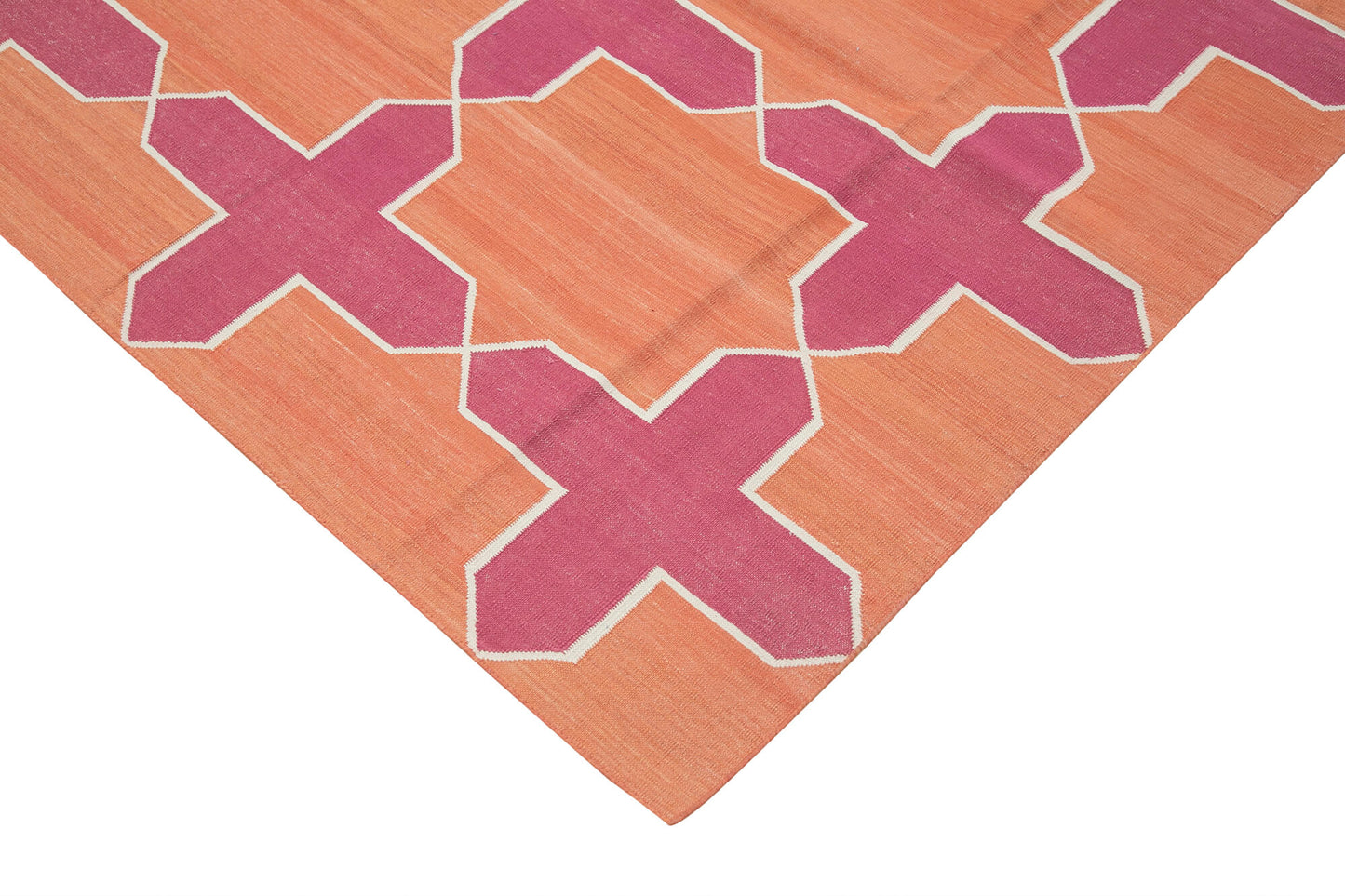 10x14 Orange Dhurrie Rug - 32462