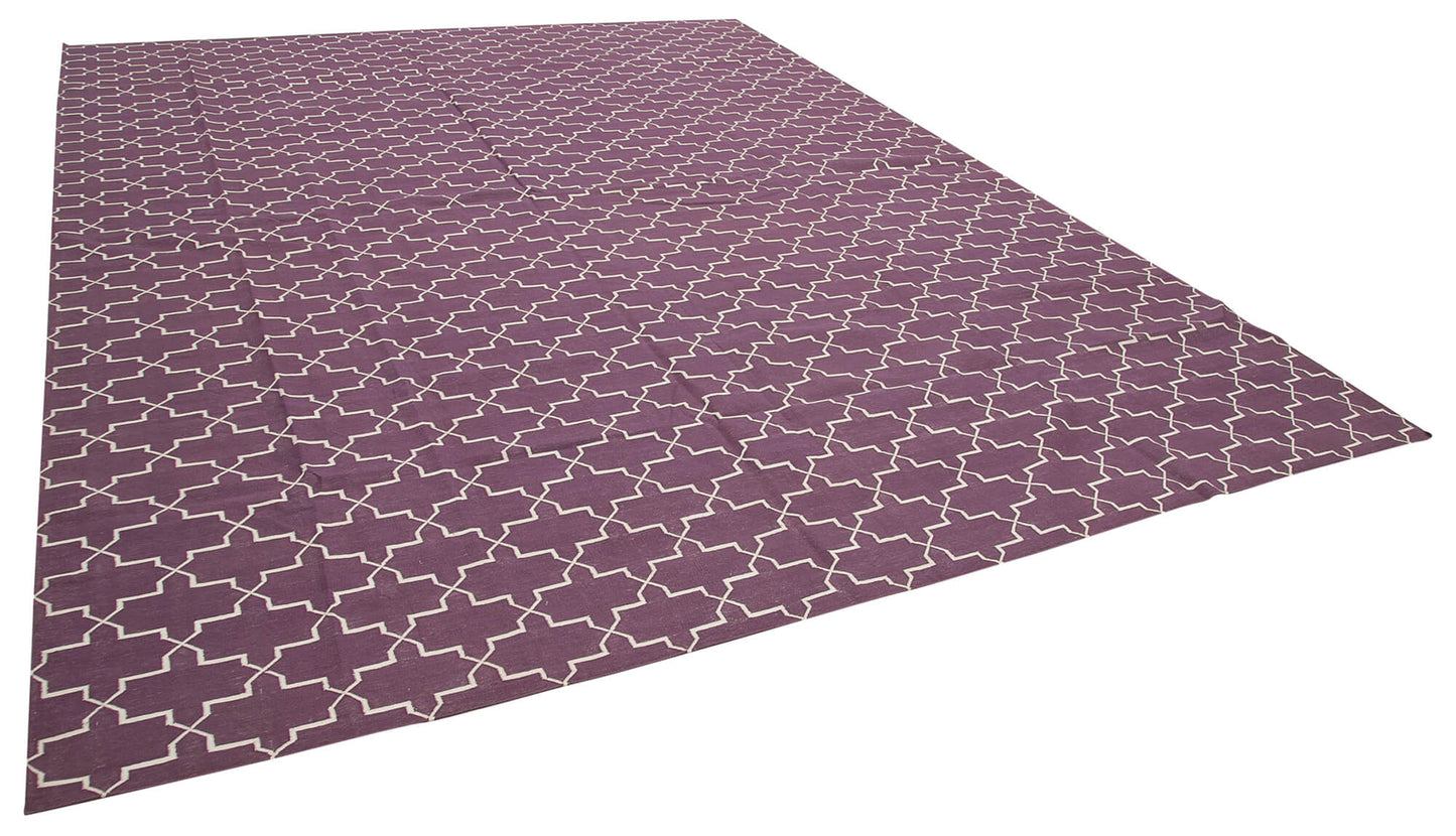 10x14 Purple Dhurrie Rug - 32463