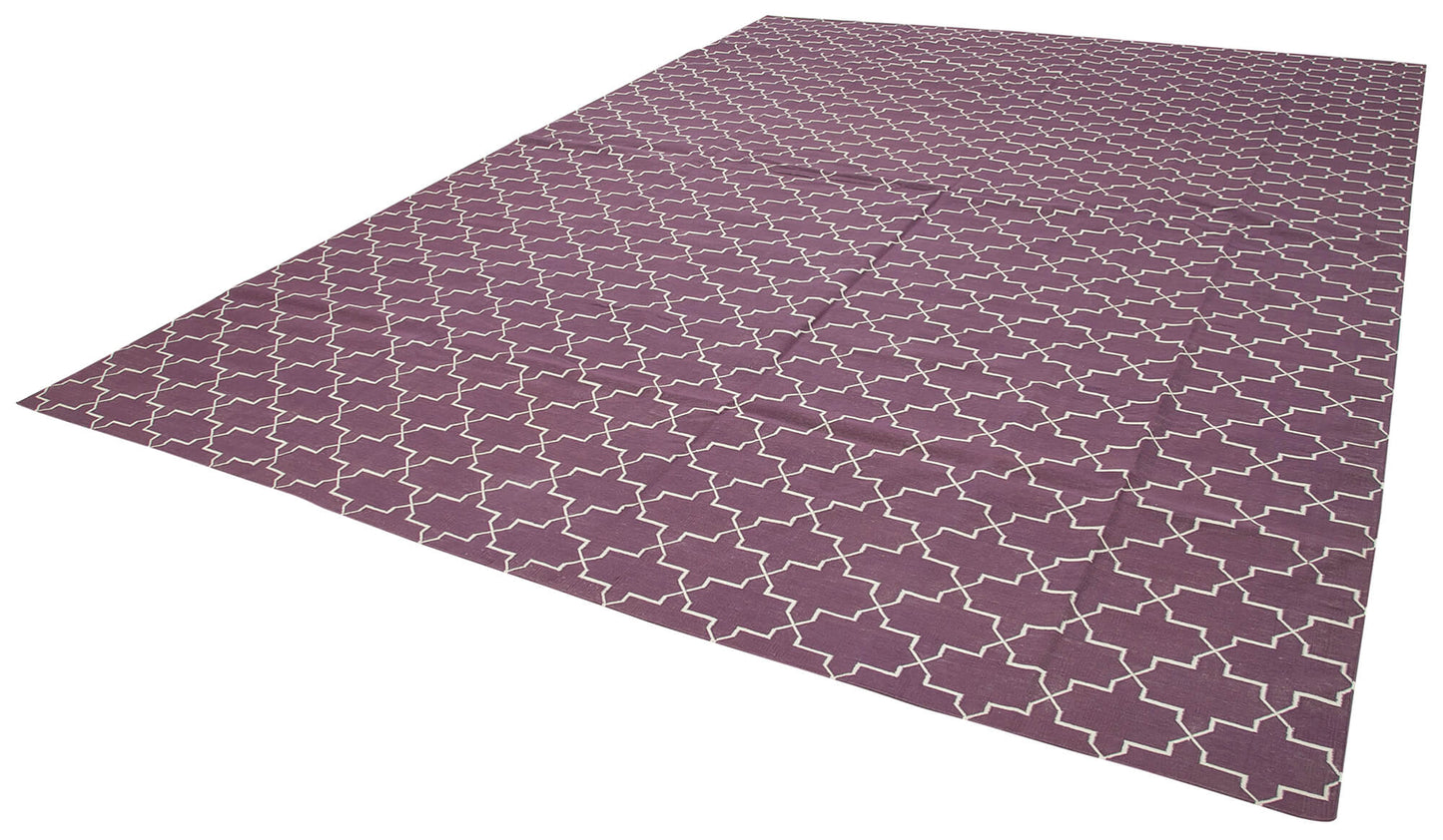 10x14 Purple Dhurrie Rug - 32463