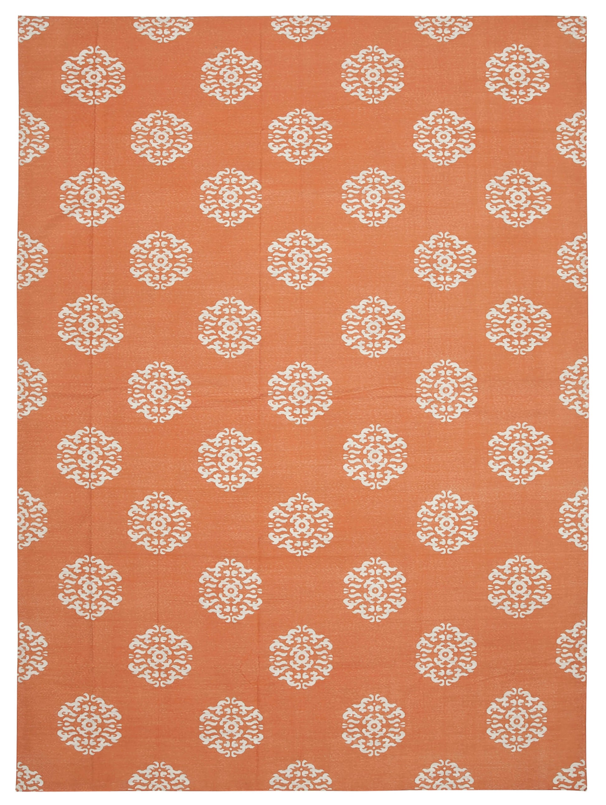 10x14 Orange Dhurrie Rug - 32465