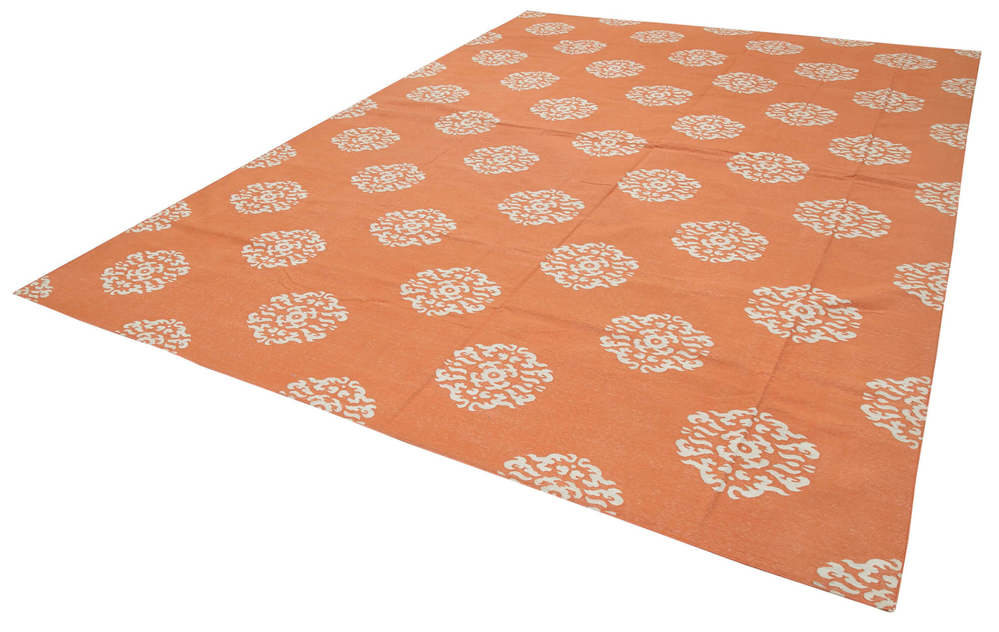 10x14 Orange Dhurrie Rug - 32465