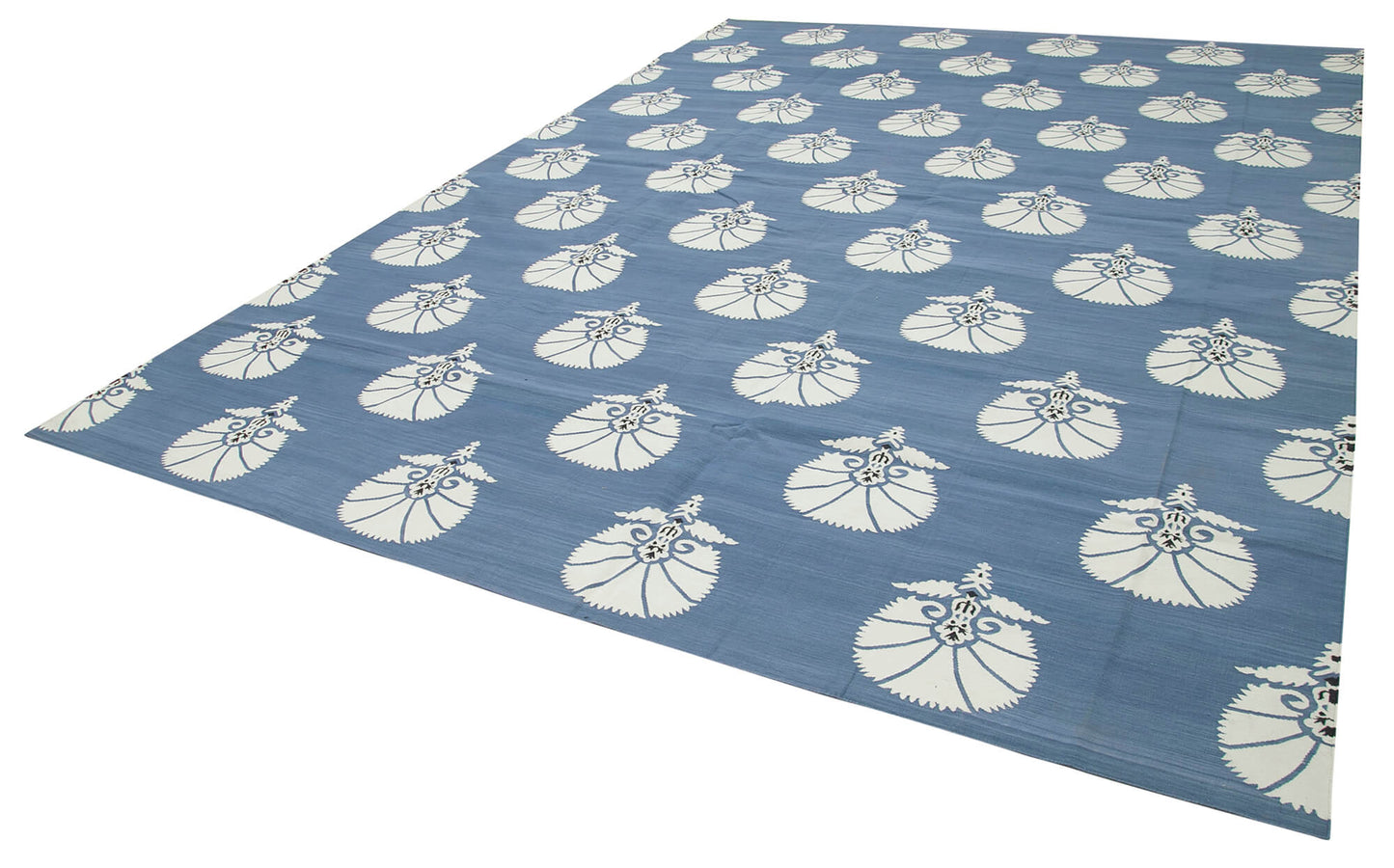 10x14 Blue Dhurrie Rug - 32467