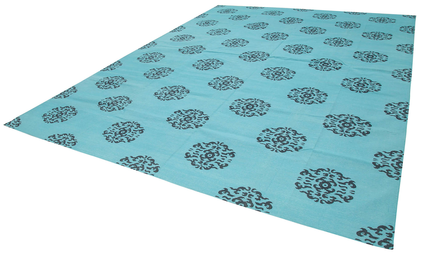 10x14 Turquoise Dhurrie Rug - 32468