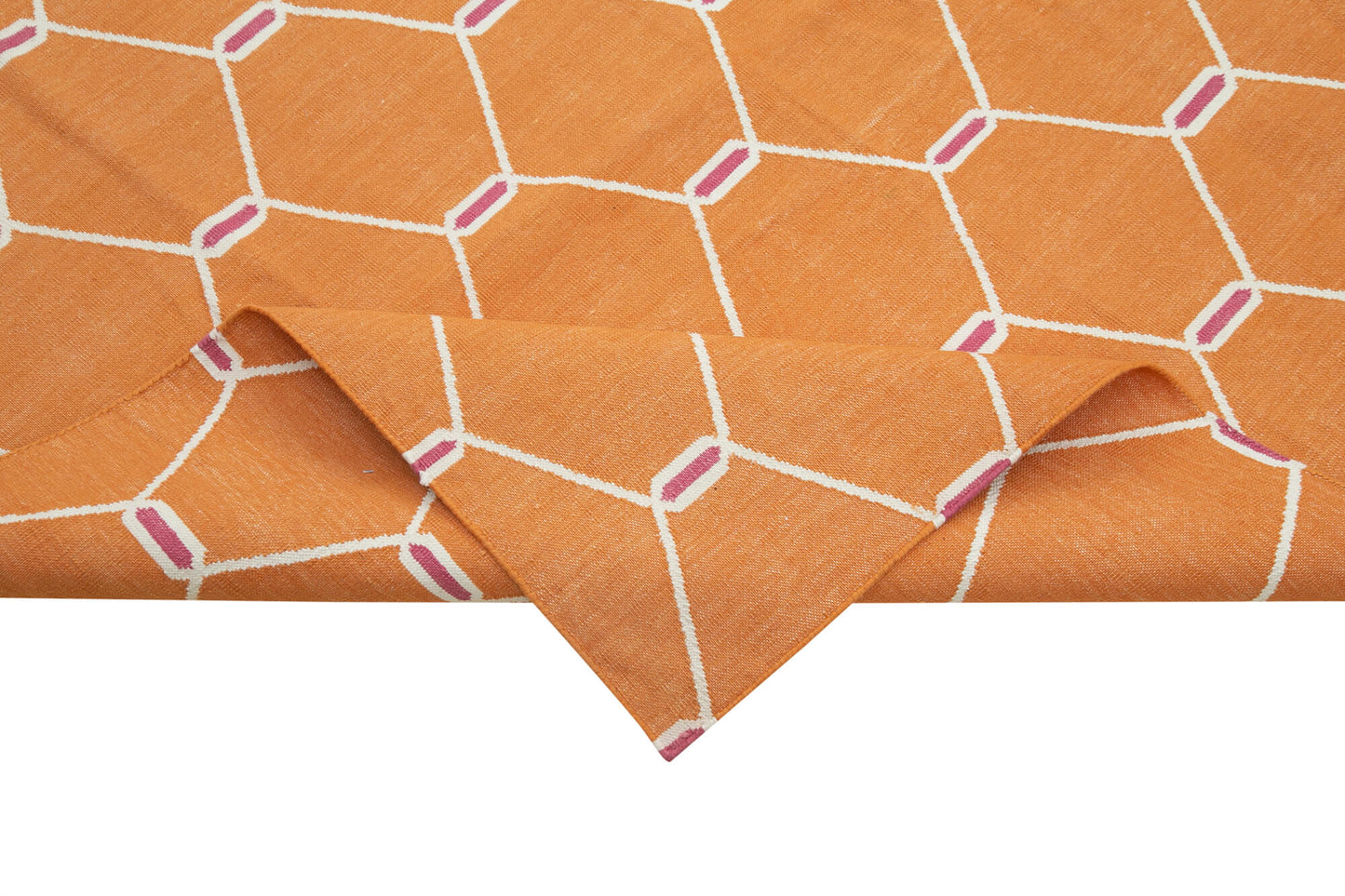 10x14 Orange Dhurrie Rug - 32470