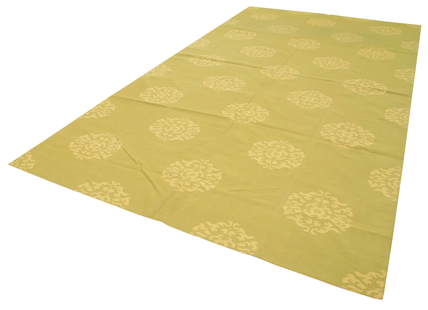 7x13 Yellow Dhurrie Rug - 32473