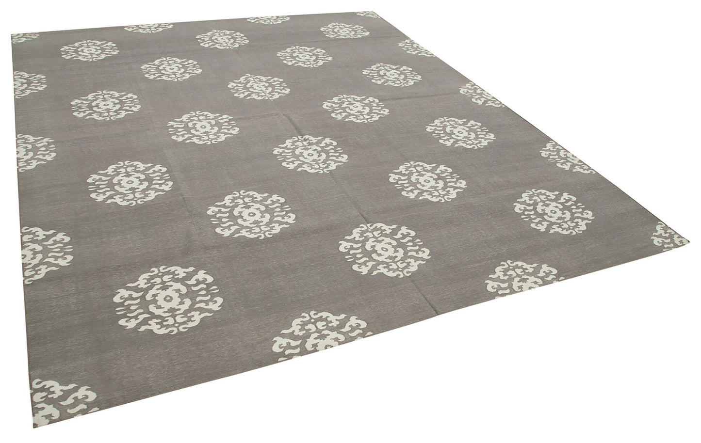 8x9 Grey Dhurrie Rug - 32474