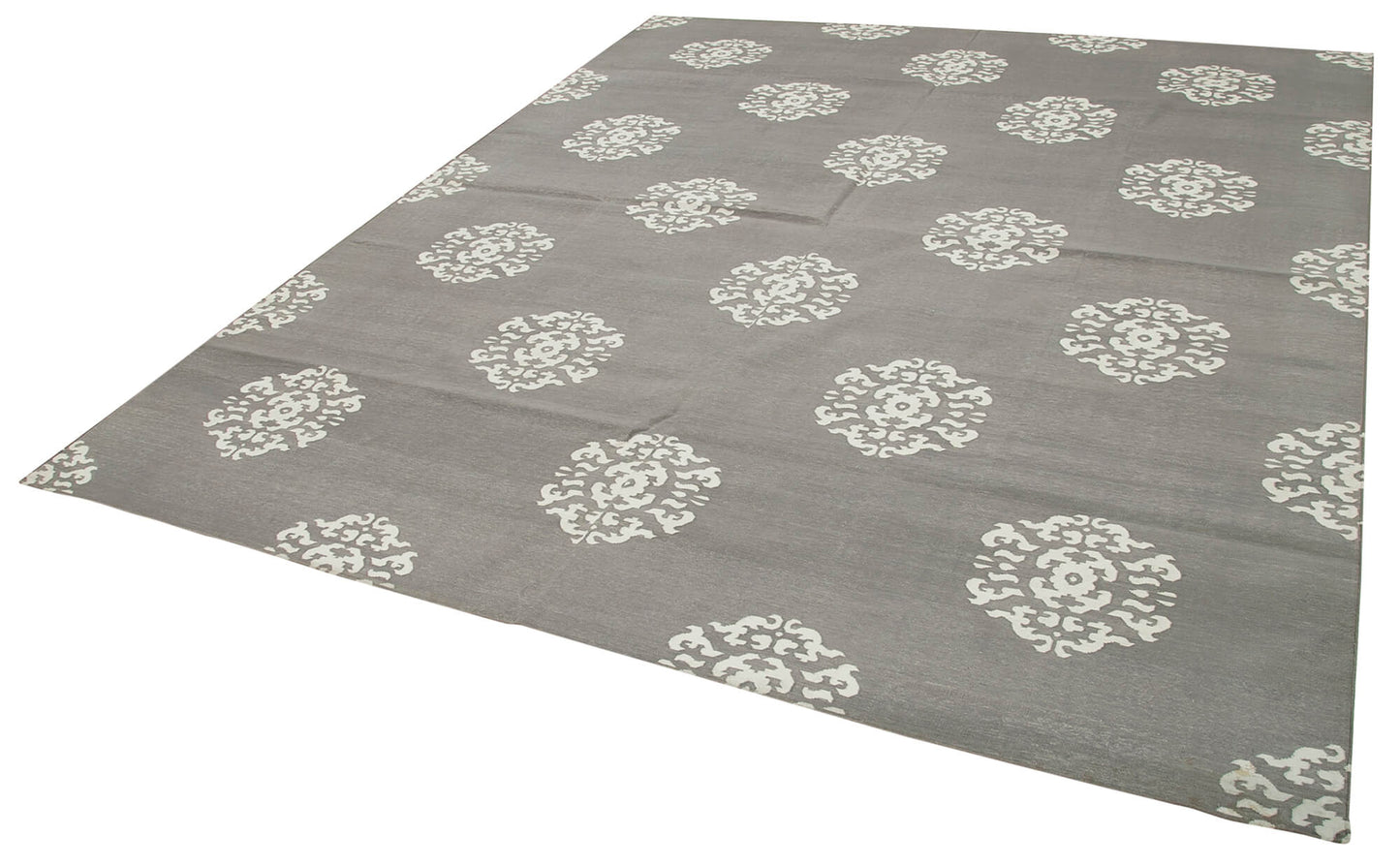 8x9 Grey Dhurrie Rug - 32474