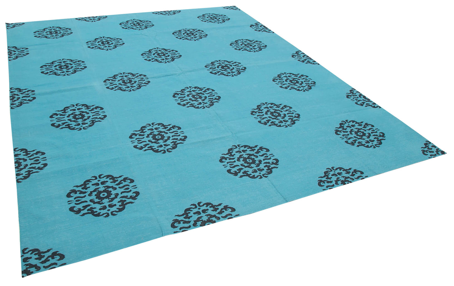 8x10 Turquoise Dhurrie Rug - 32477