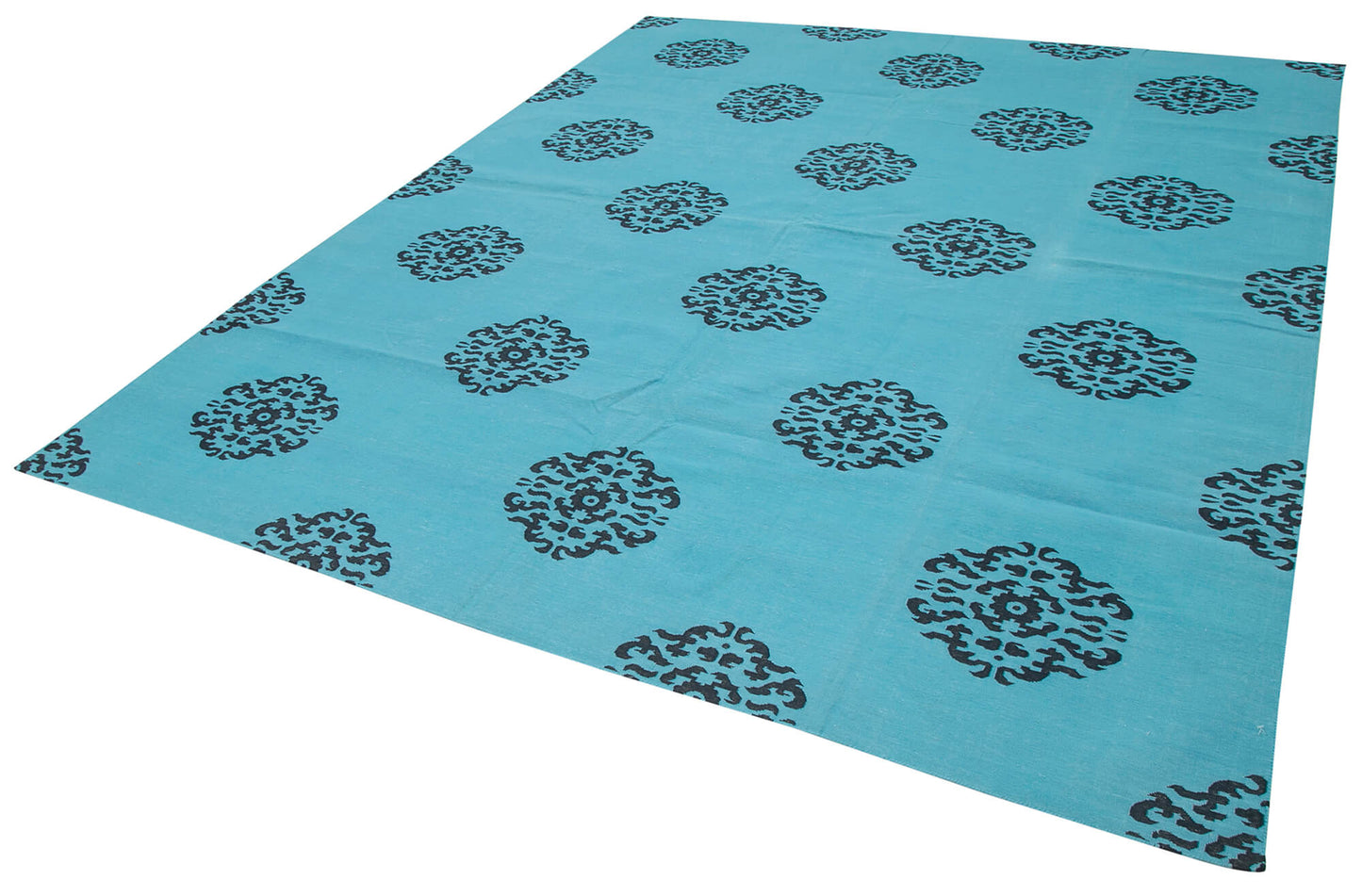 8x10 Turquoise Dhurrie Rug - 32477