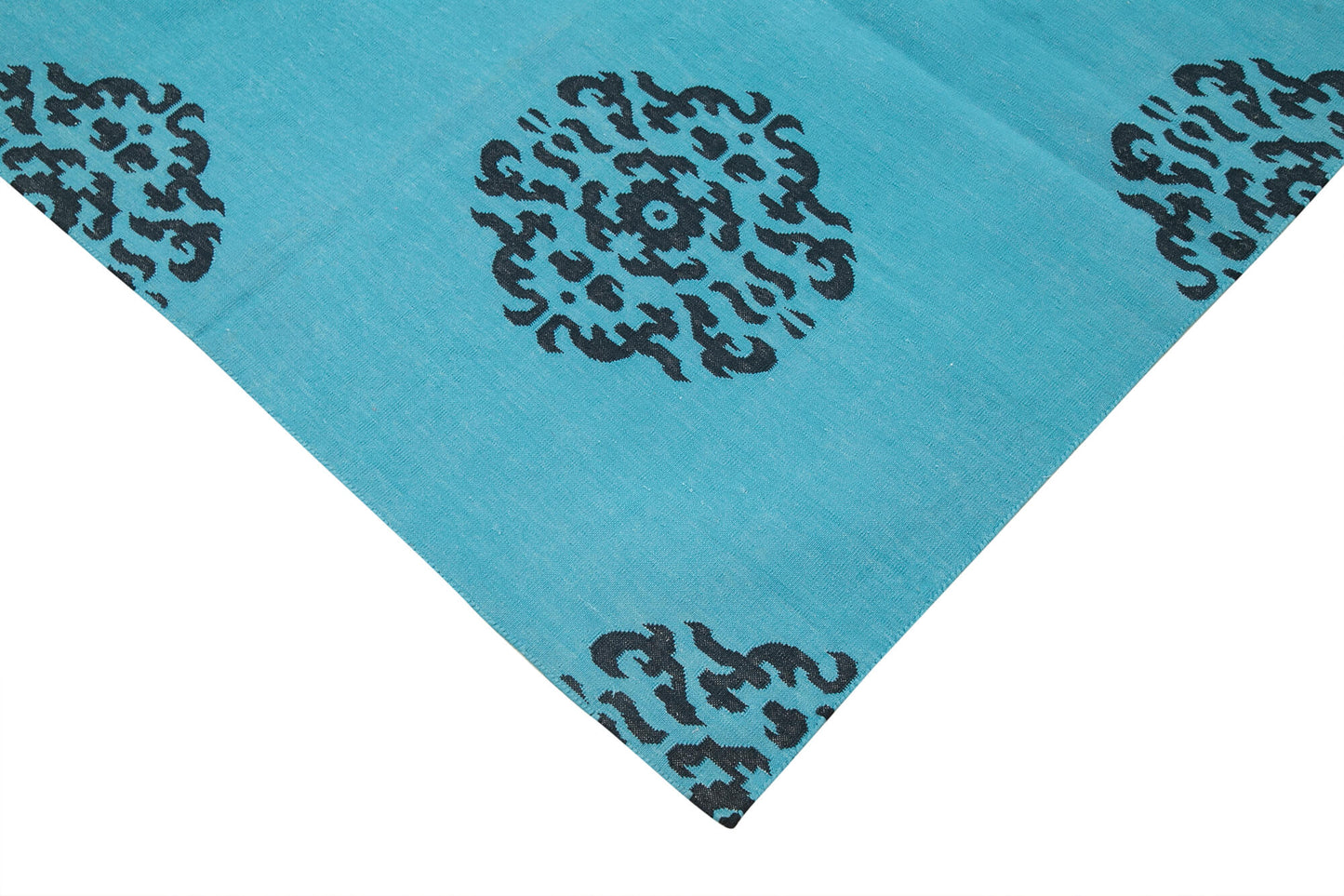 8x10 Turquoise Dhurrie Rug - 32477