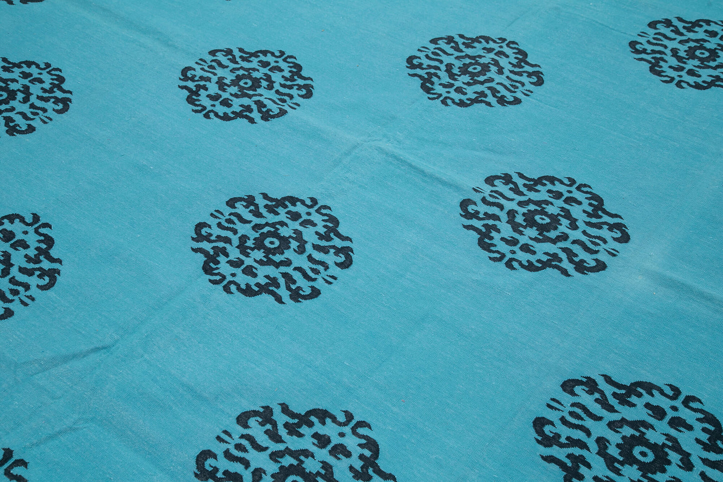 8x10 Turquoise Dhurrie Rug - 32477