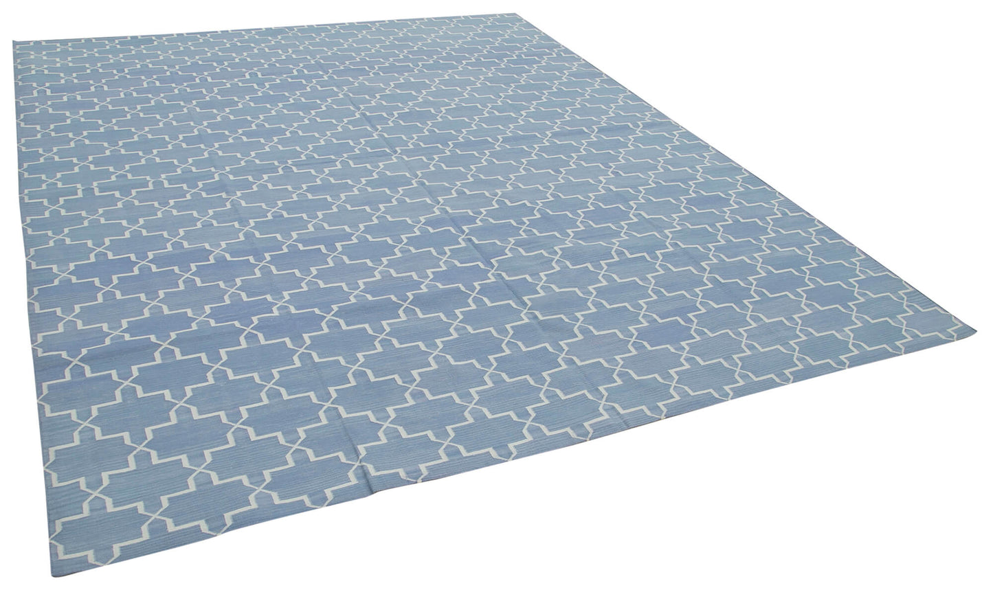 8x10 Blue Dhurrie Rug - 32497