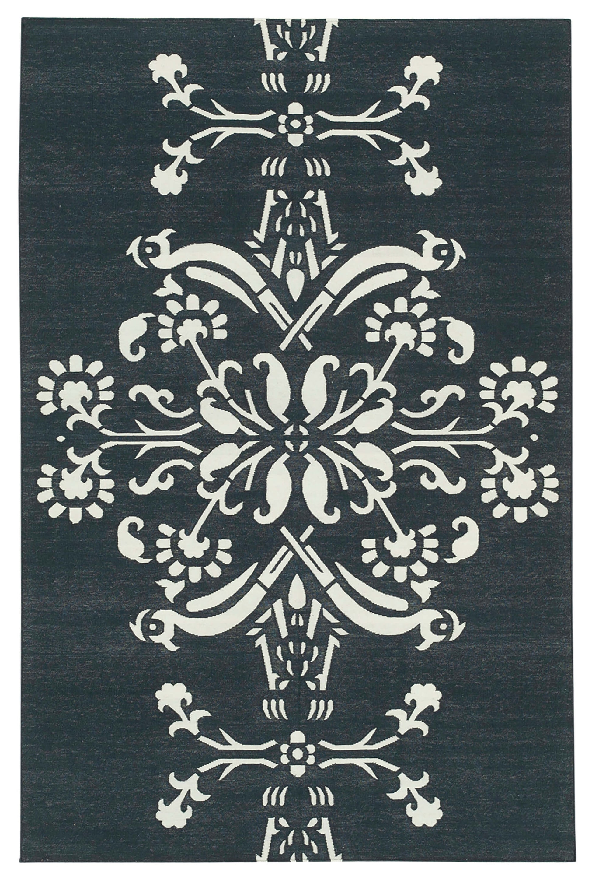 4x5 Black Dhurrie Rug - 32504