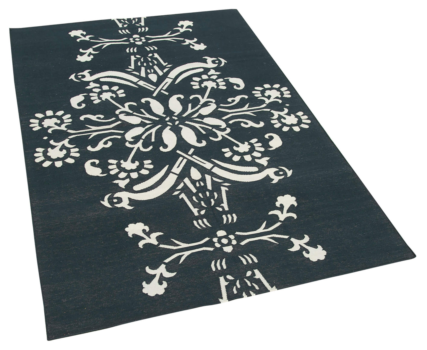 4x5 Black Dhurrie Rug - 32504