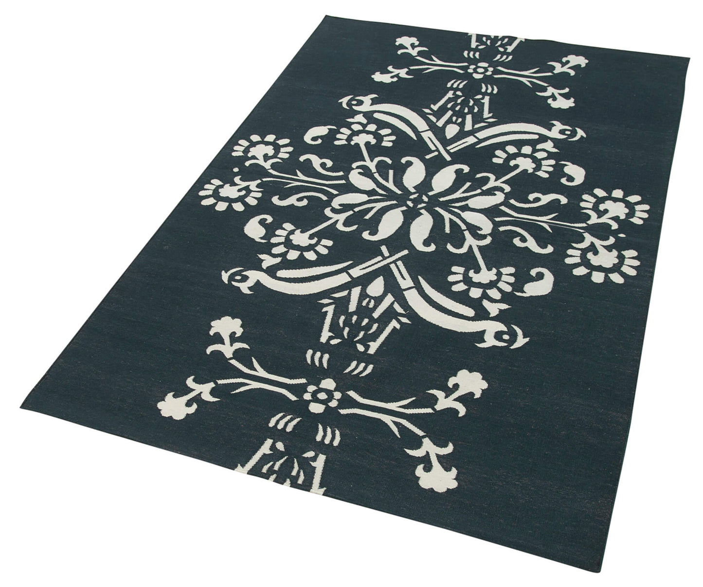 4x5 Black Dhurrie Rug - 32504